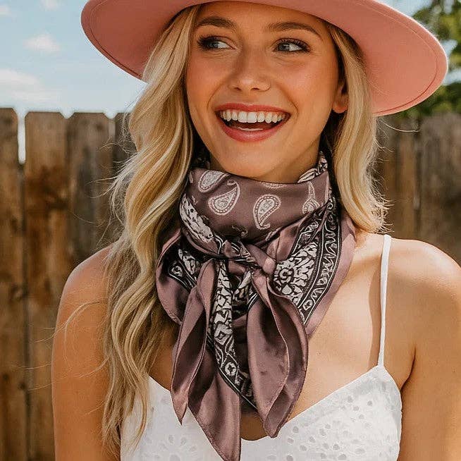 Two Tone Paisley Wild Rag - Western Scarf