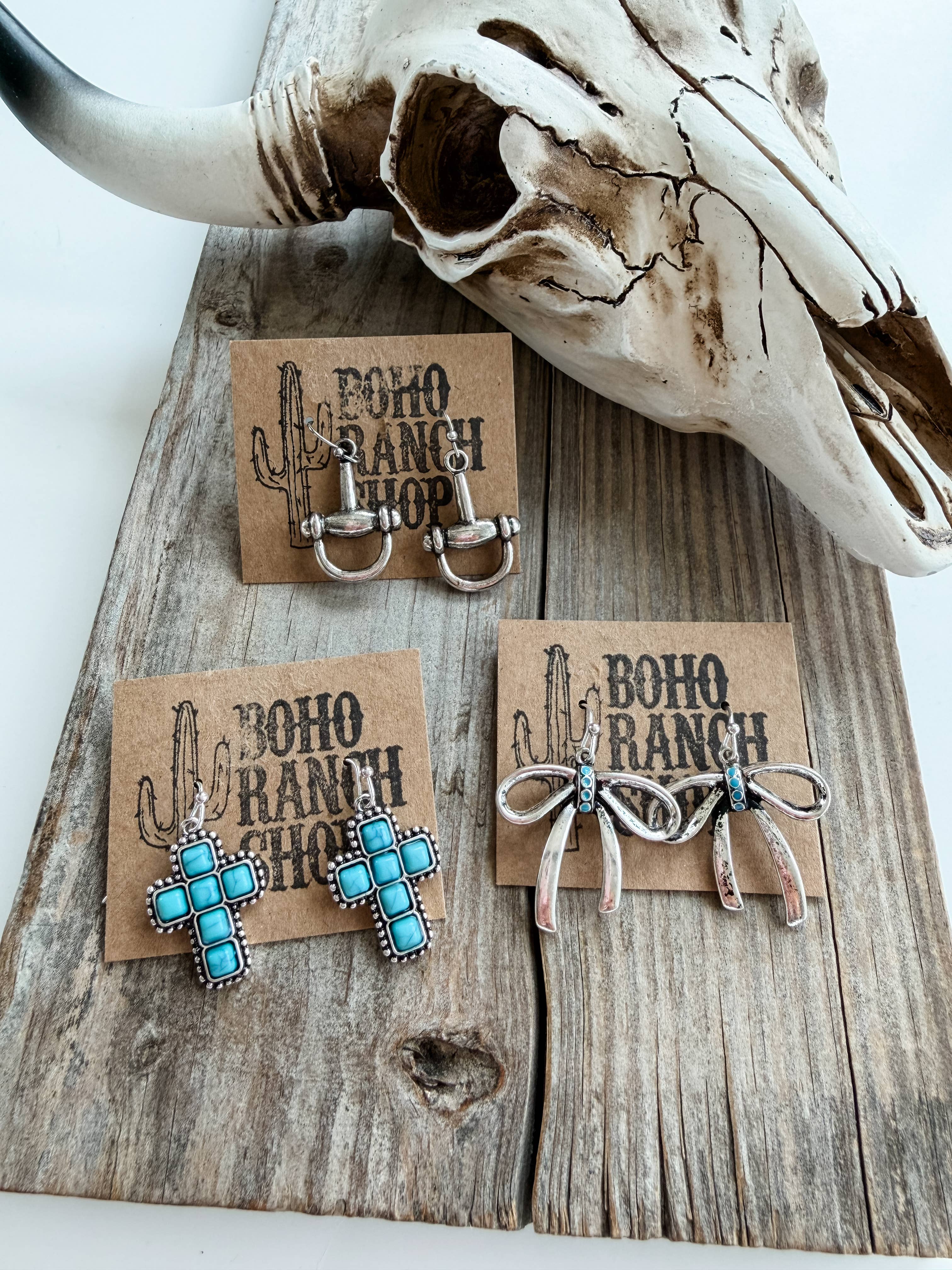 Western Dainty Dangle Earrings: CROSS