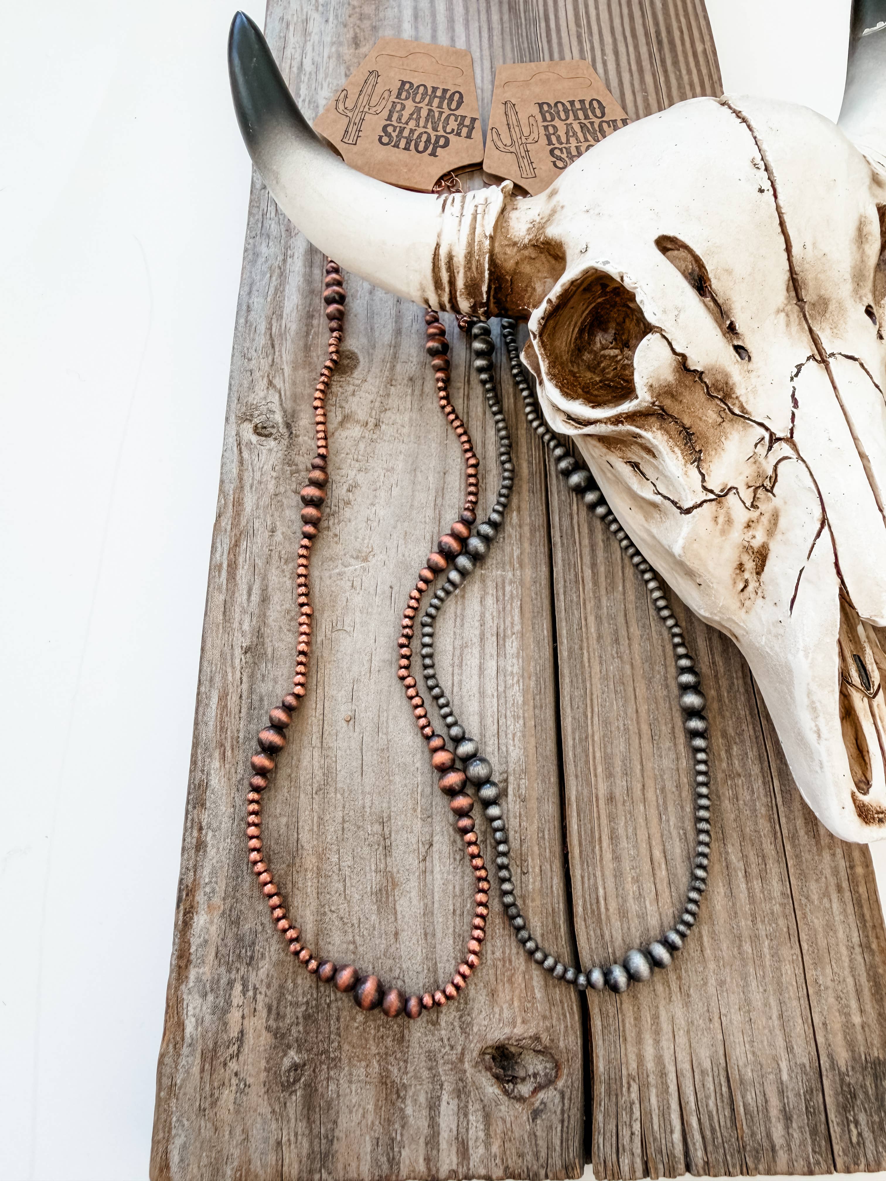 Western Style Navajo Pearl Necklace: SILVER