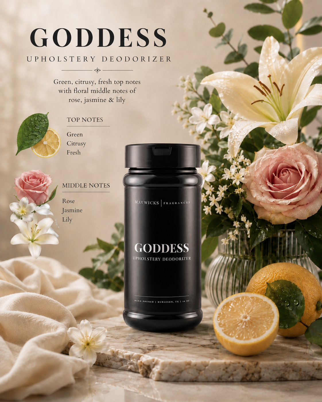 Scented Upholstery Deodorizer: Luxe