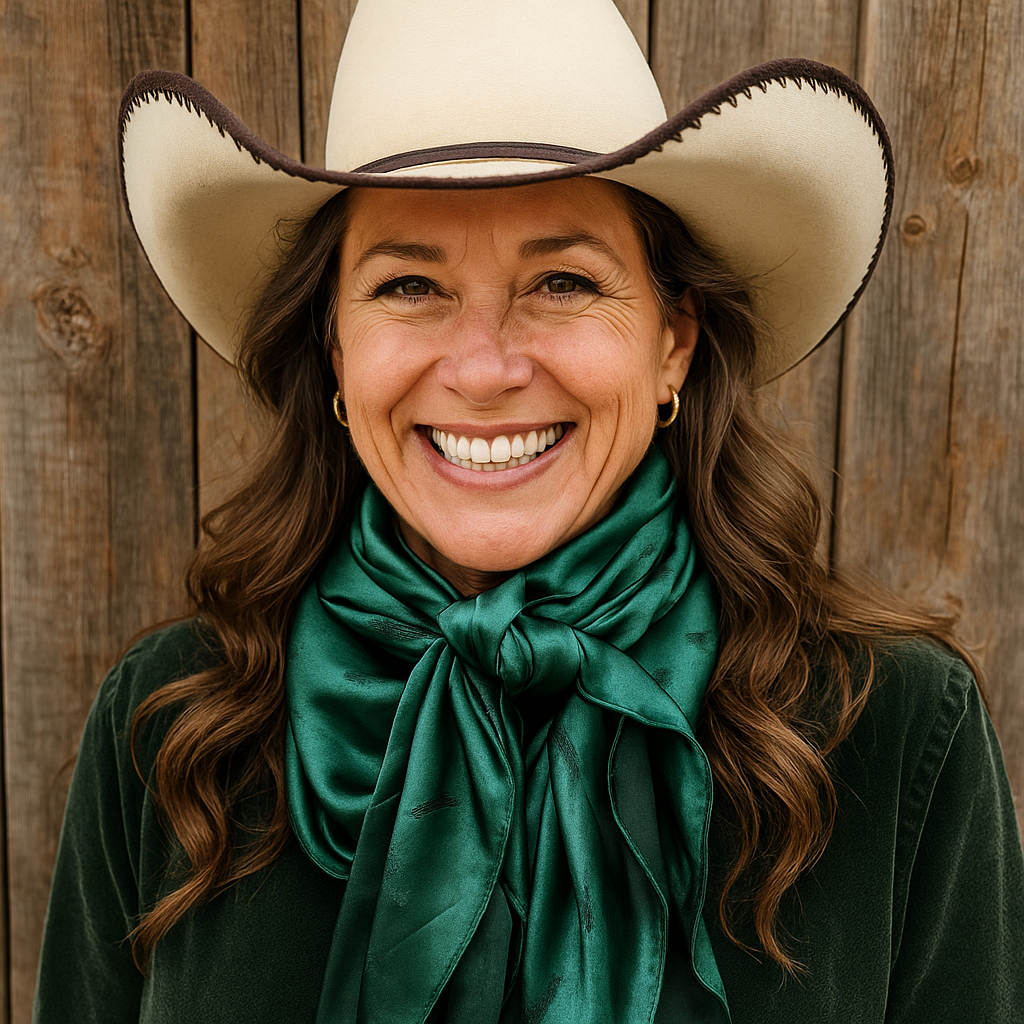 42X42" Emerald Jacquard Wild Rag - Western Scarf