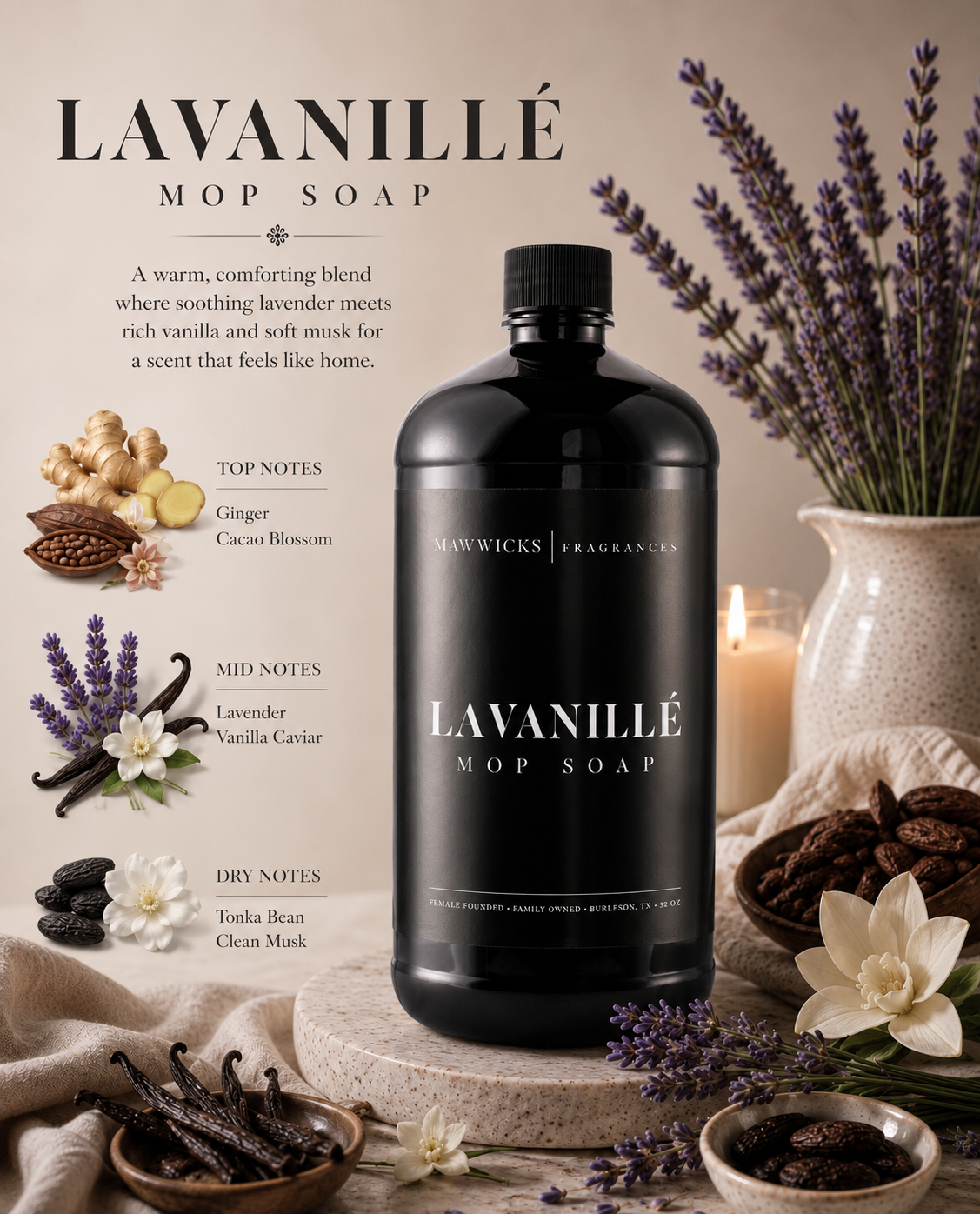 Mavwicks Mop Soap: Cashmere Vanille
