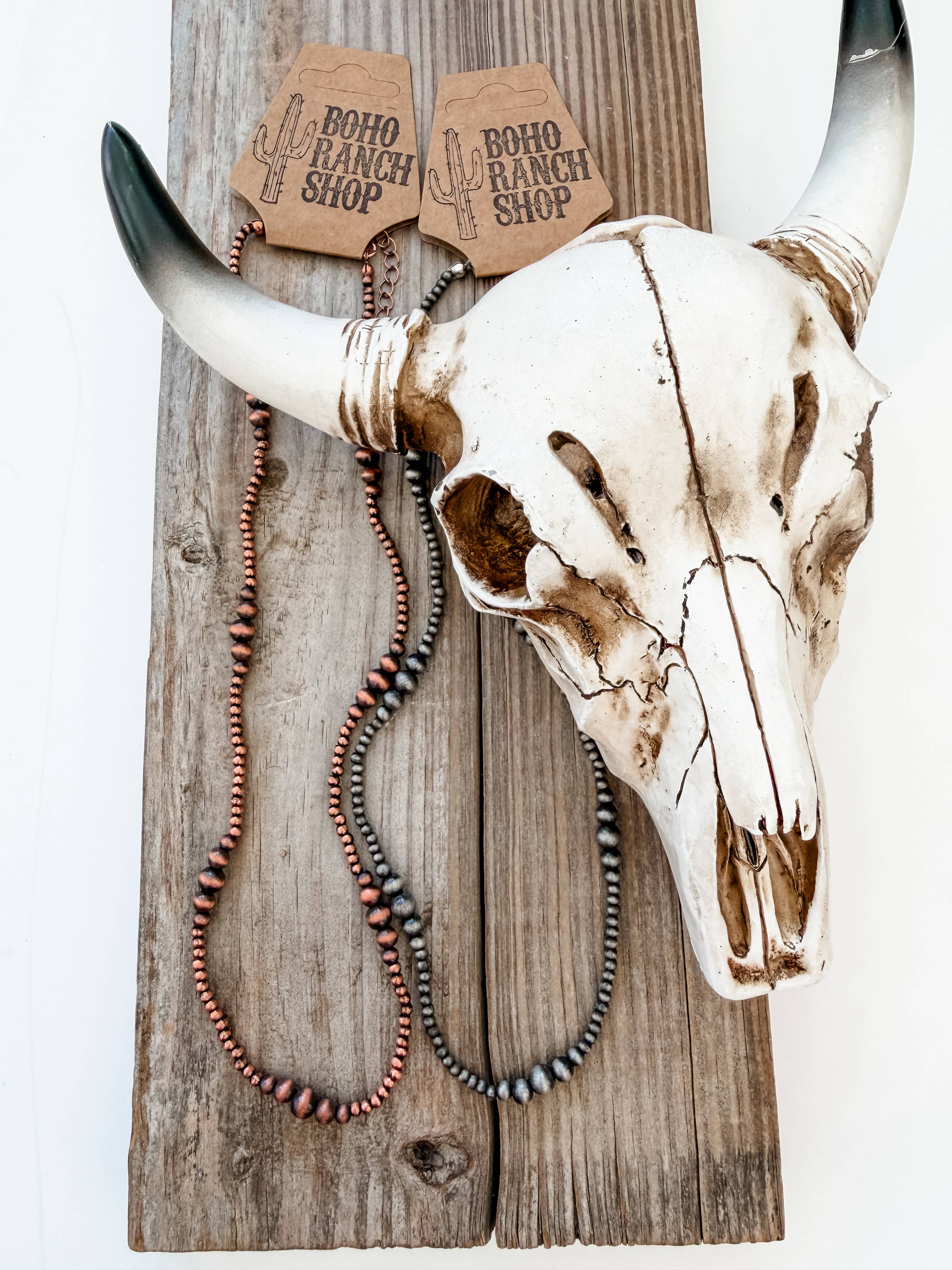 Western Style Navajo Pearl Necklace: SILVER