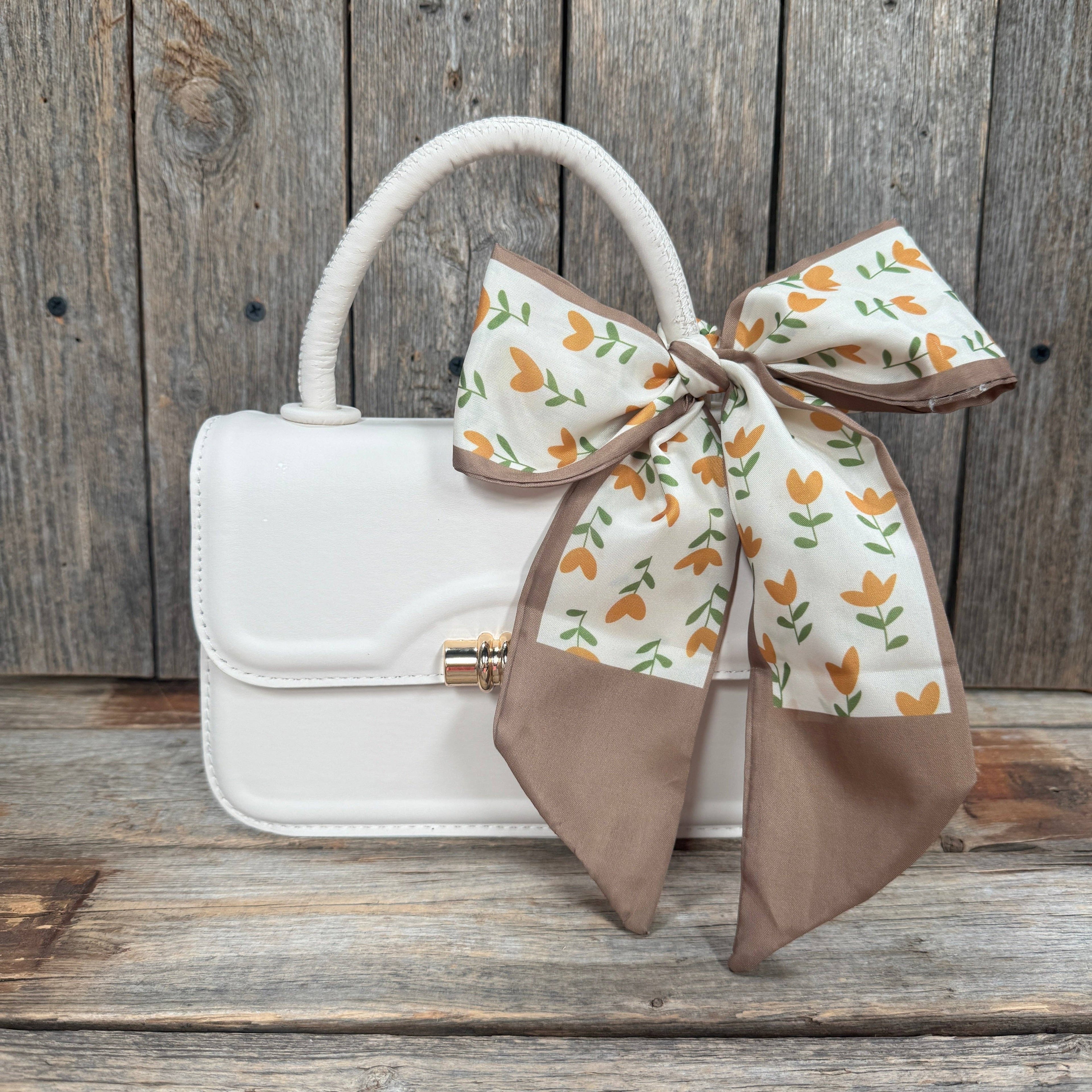 Tan and Cream Western Skinny Mini Twilly Scarf