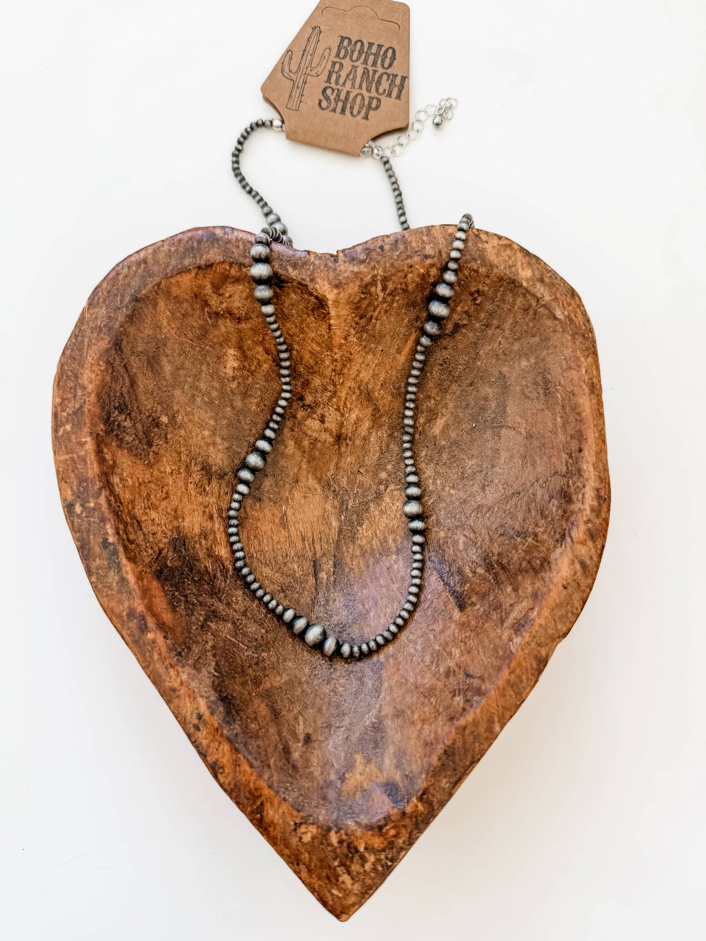 Western Style Navajo Pearl Necklace: SILVER