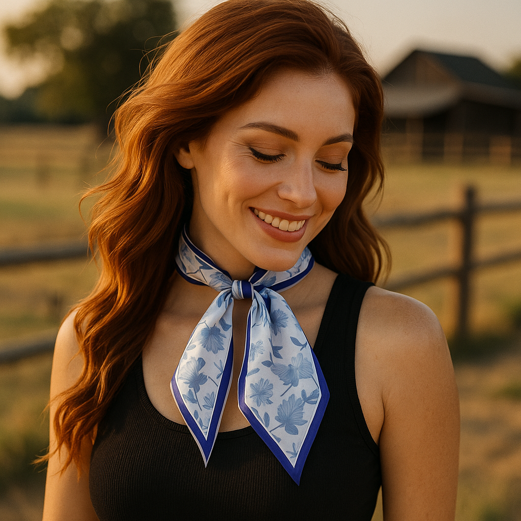 Blue Western Twilly Scarf
