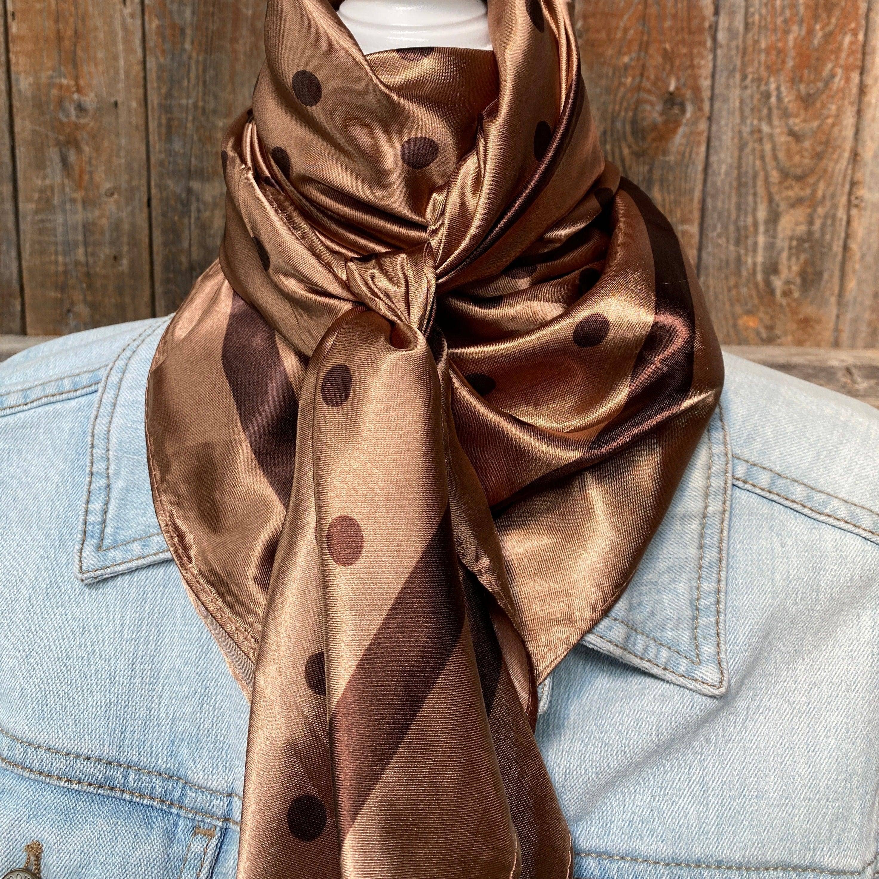 Brown Polka Dots Wild Rag - Western Scarf