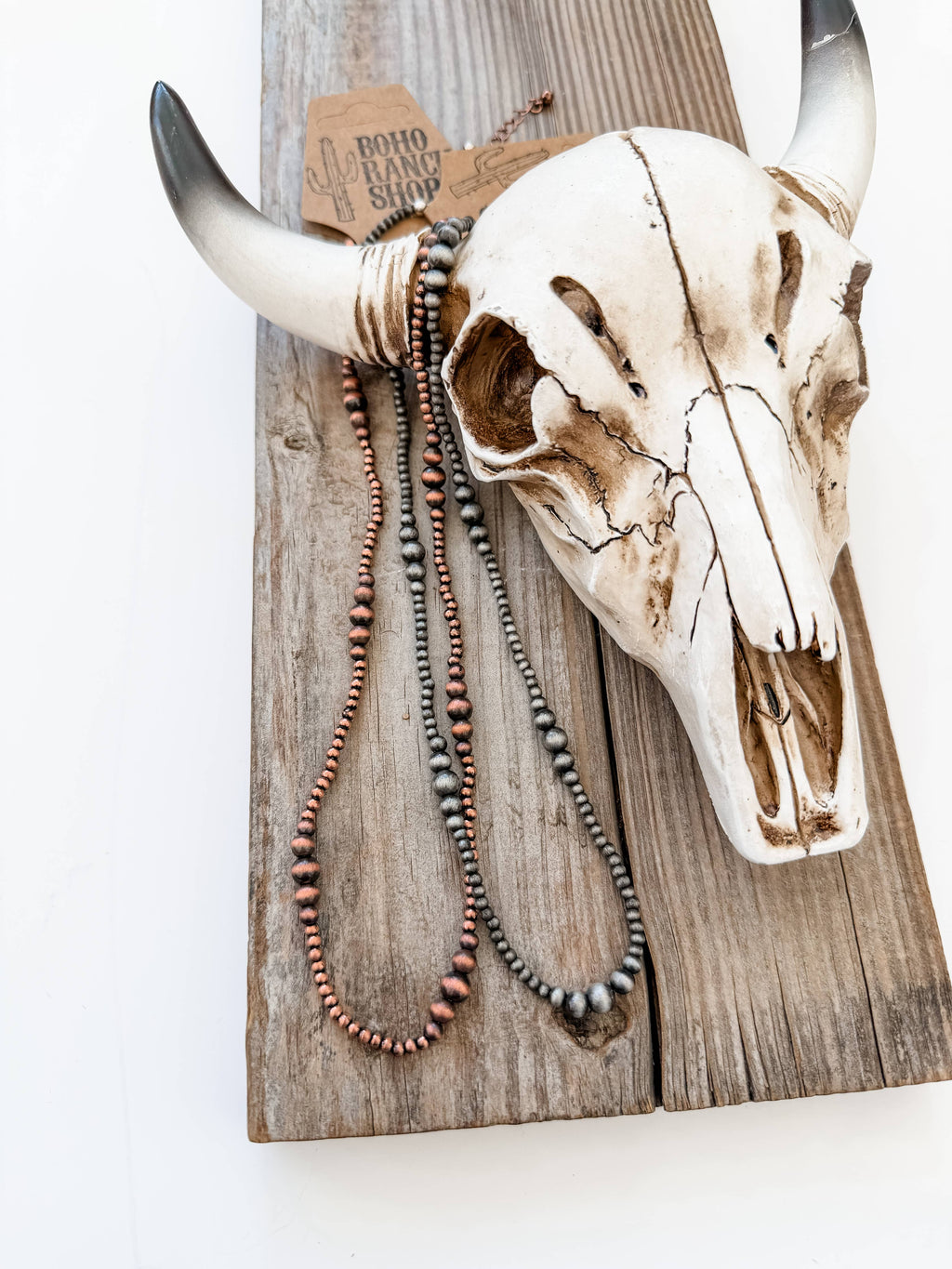 Western Style Navajo Pearl Necklace: SILVER