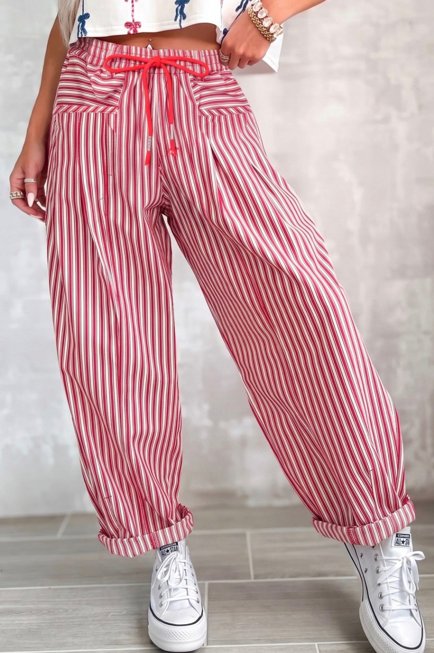 Red Striped Pants