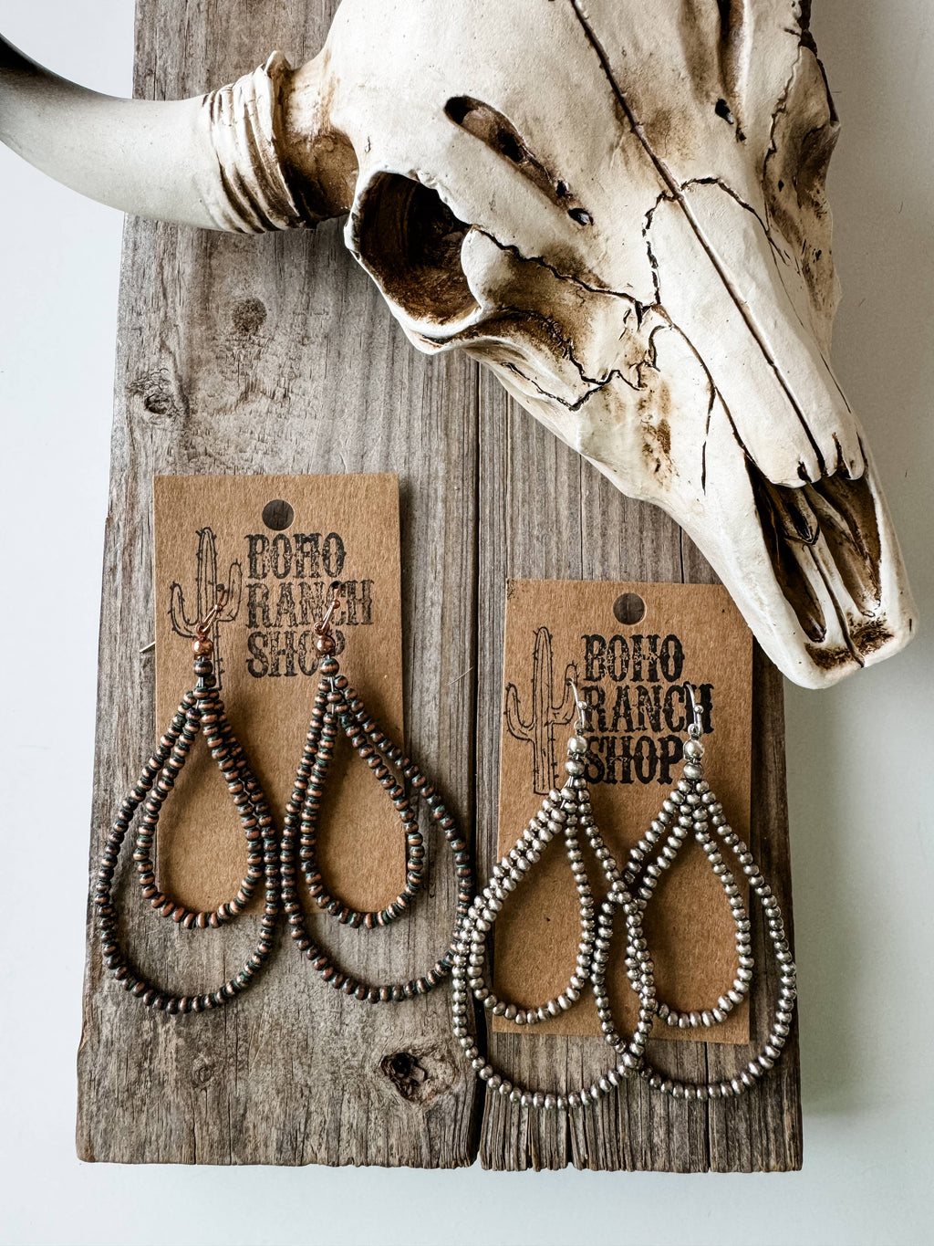 Long Navajo Style Pearl Earrings