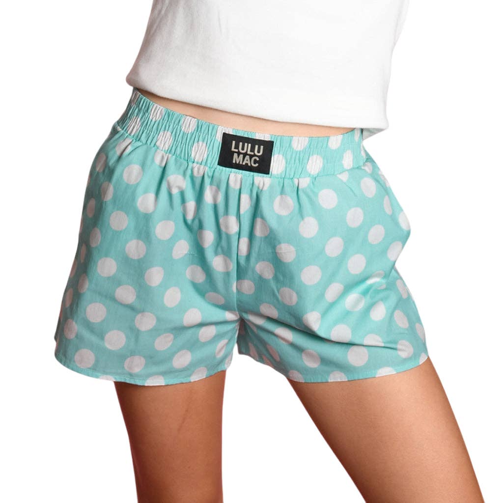 MINT POLKA DOT BOXER SHORTS
