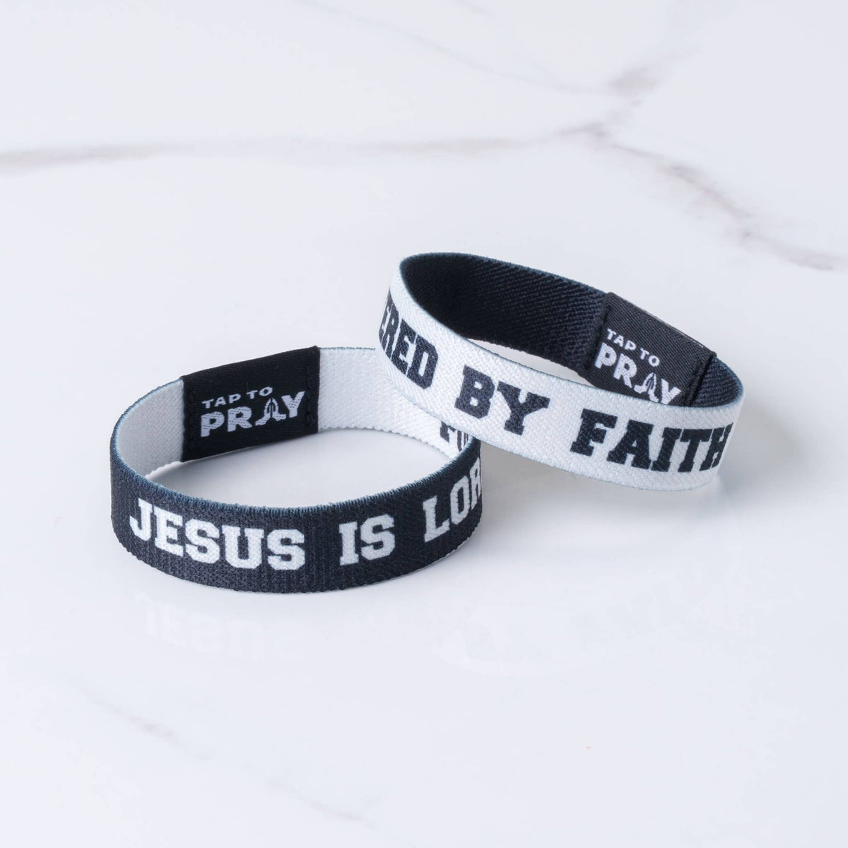 Tap To Pray™ Wristbands - Jesus Is Lord/ Powered by Faith