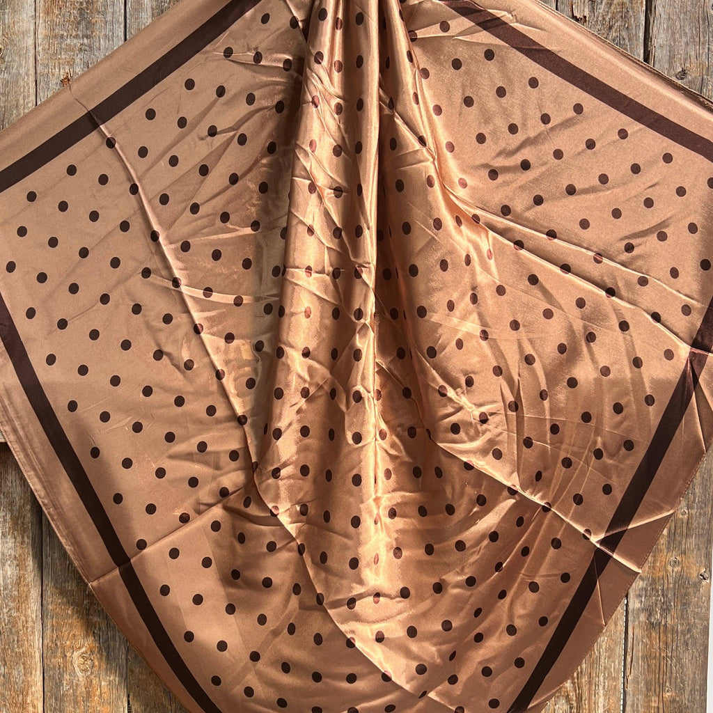 Brown Polka Dots Wild Rag - Western Scarf