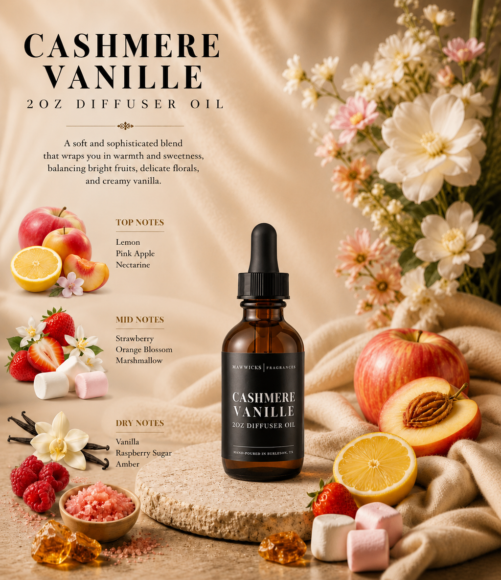 Scented Diffuser Oil: Cashmere Vanille