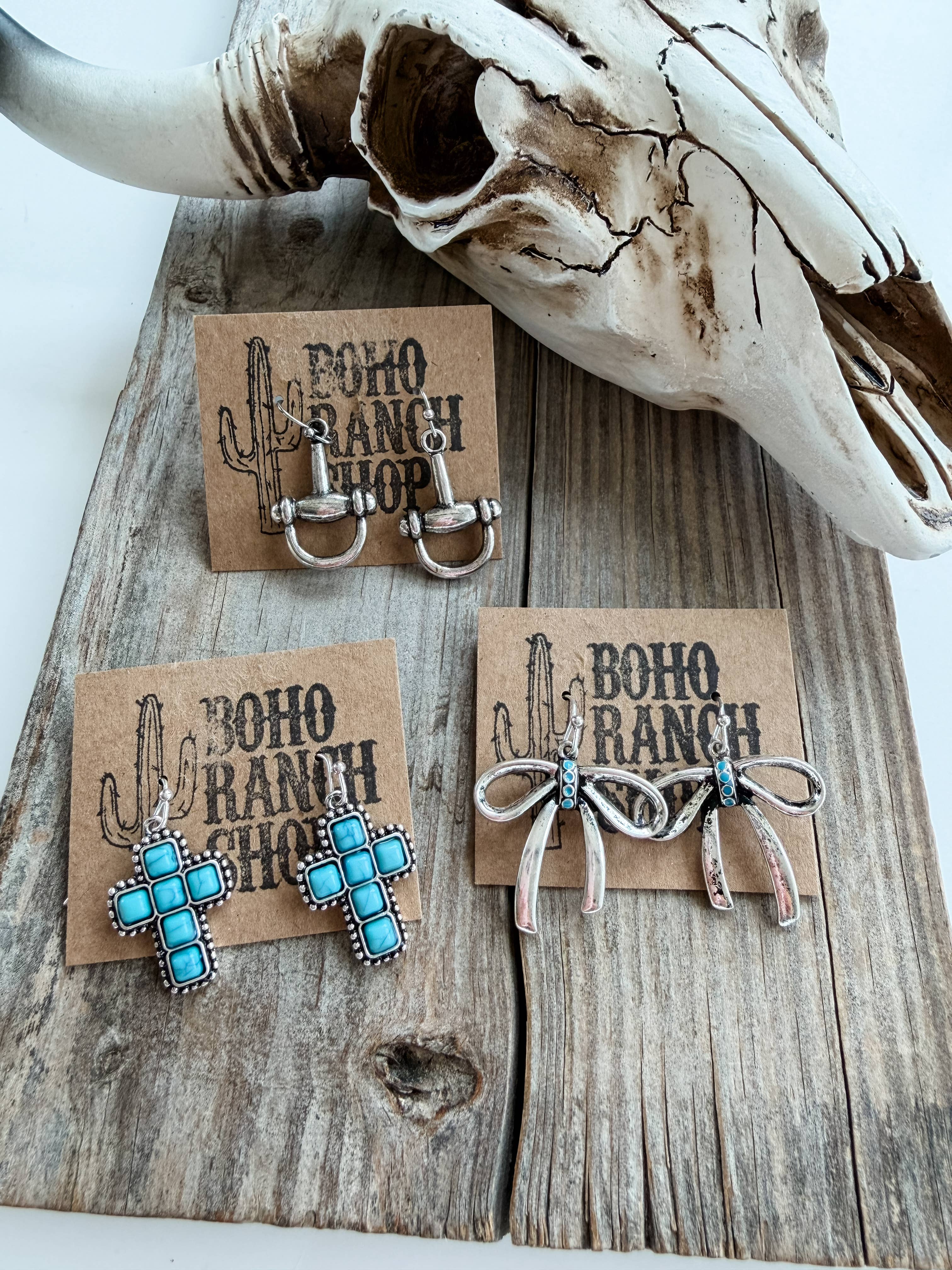 Western Dainty Dangle Earrings: CROSS