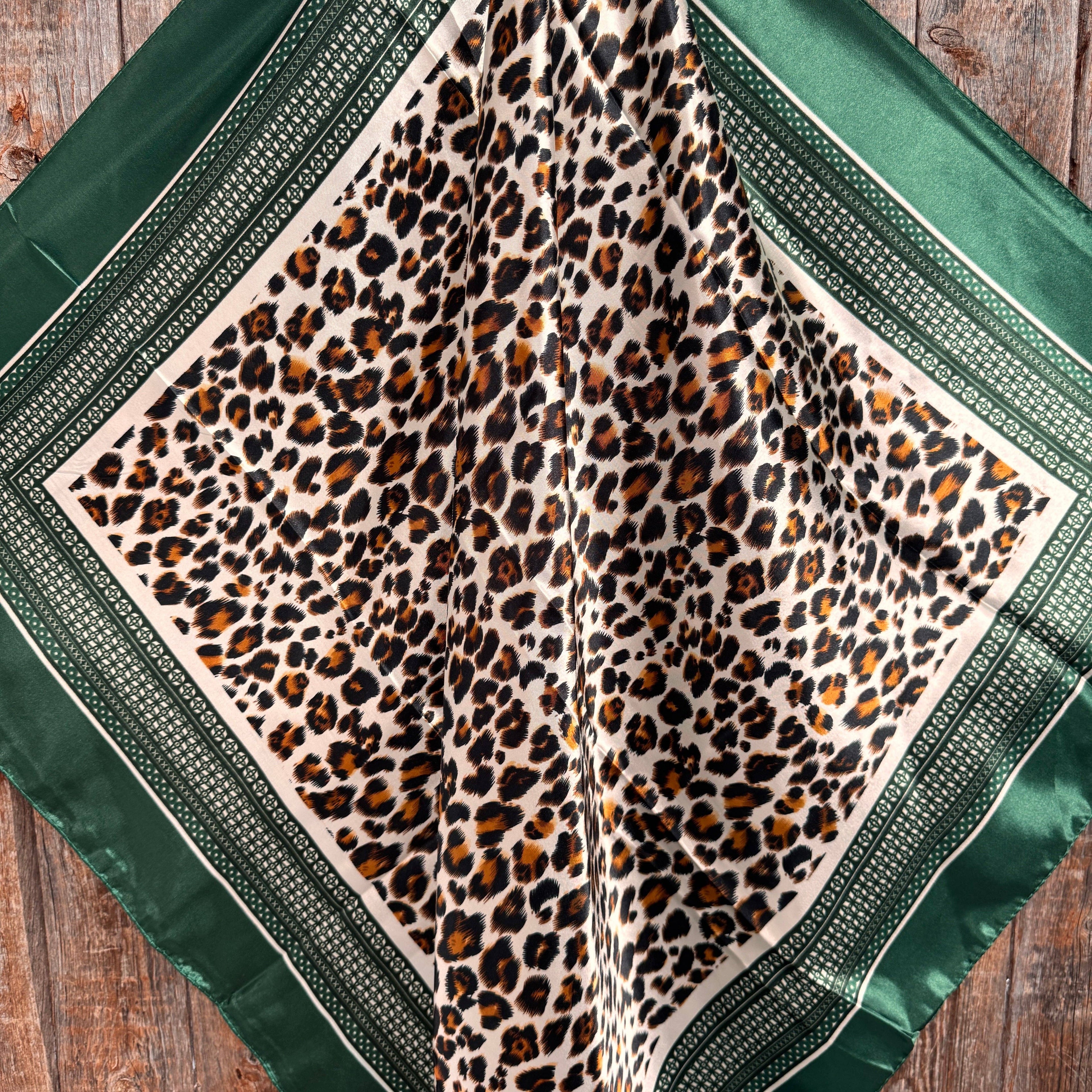 Green Animal Print Wild Rag - Western Scarf