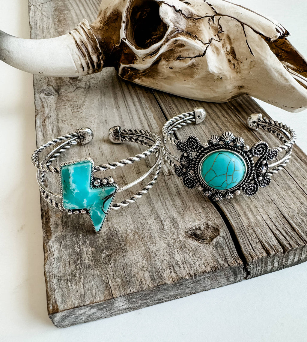 Western Navajo Style Stone Bracelet: LIGHTNING BOLT