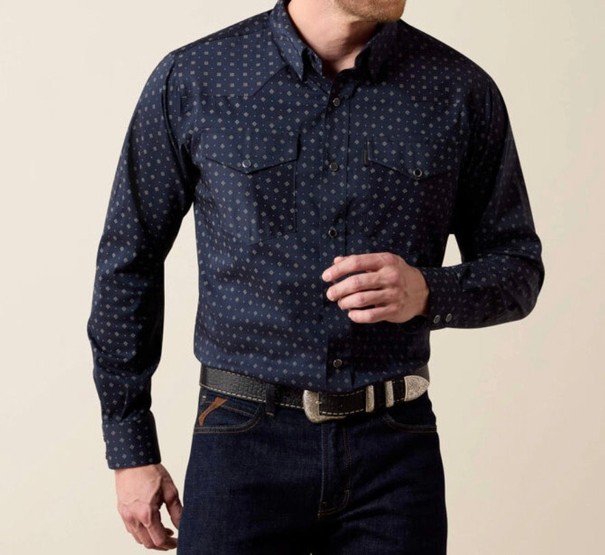 Night sky geo print Ariat snap