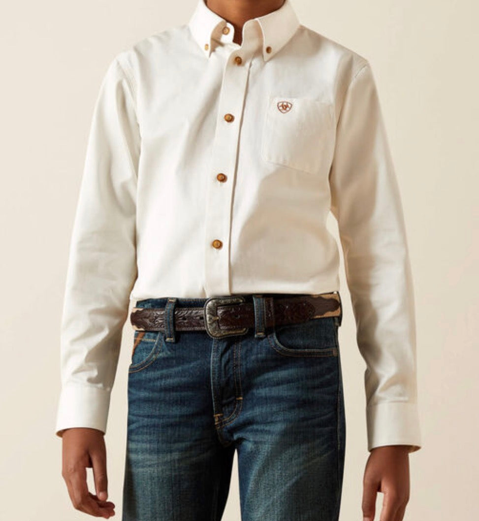 Kids Solid Twill Classic Fit Shirt