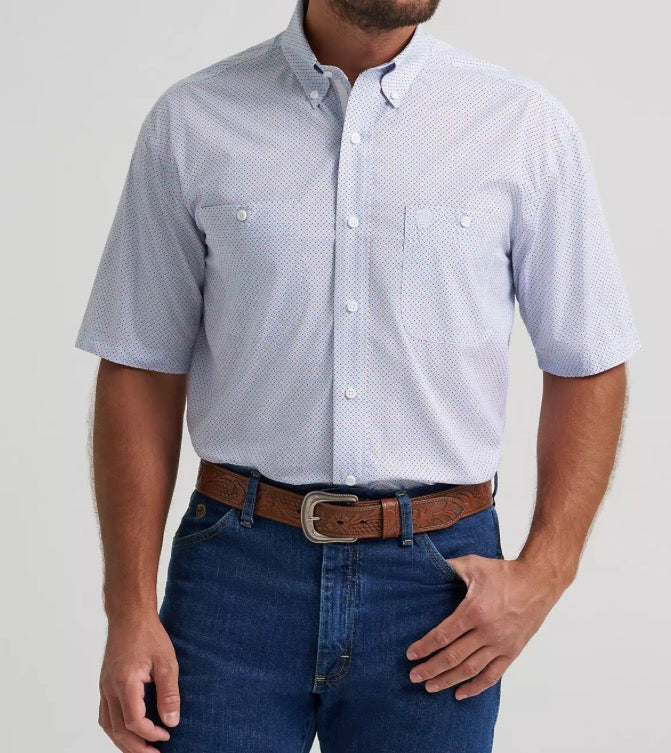 Blue and red George Strait button up