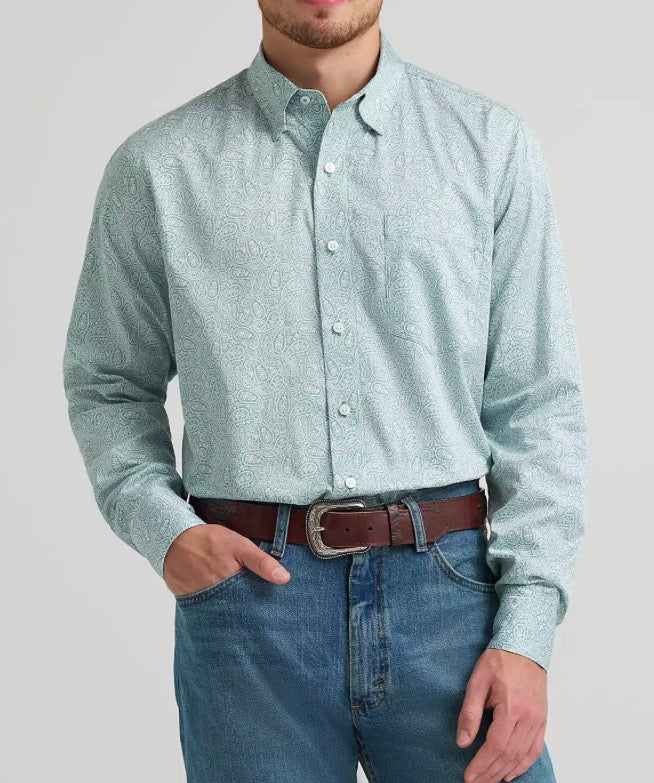 Cody Johnson Green Paisley button up