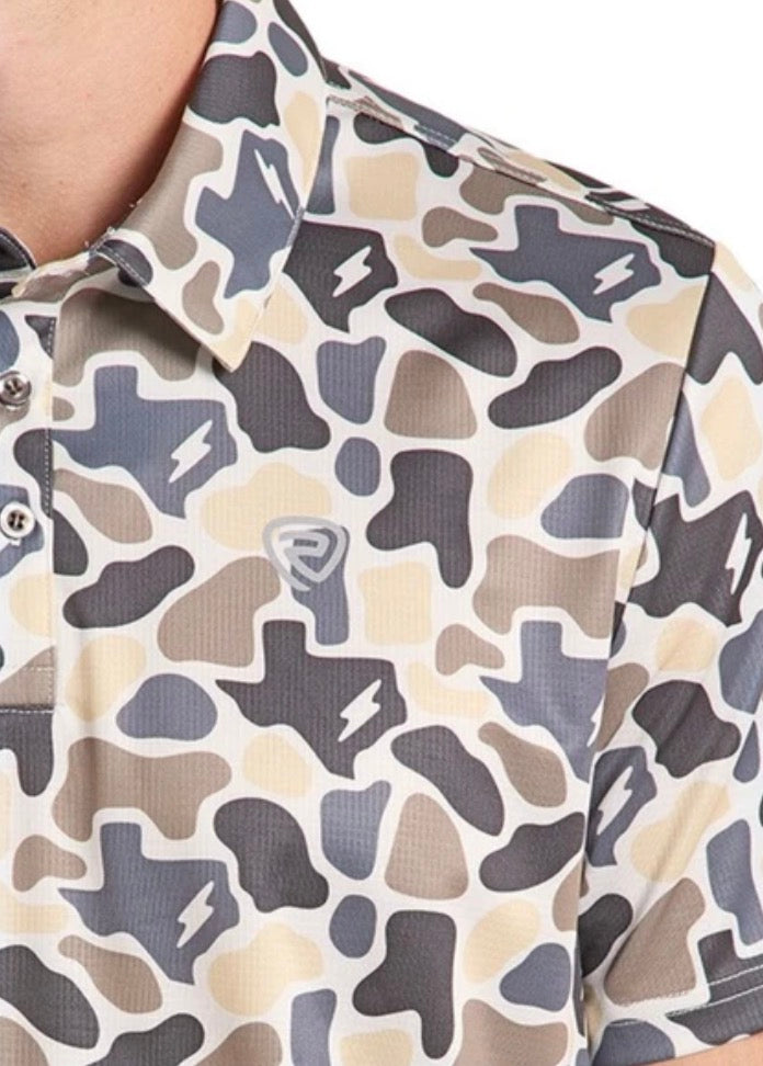 ROCK & ROLL KOE WETZEL Texas Camo Polo