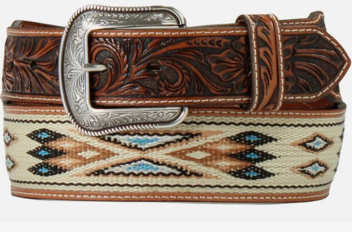Men’s tan woven belt