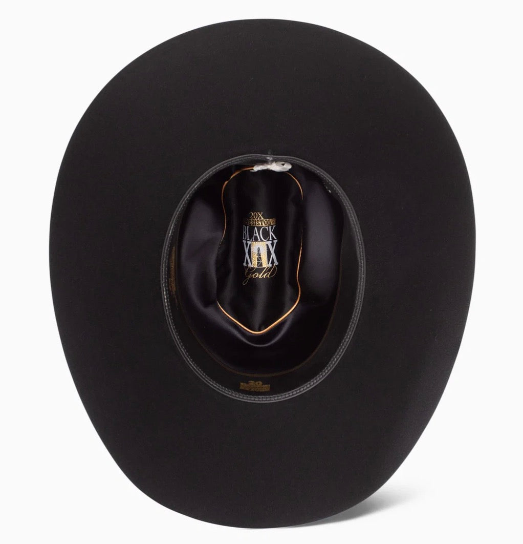 20X Black Gold RB Profile Cowboy Hat