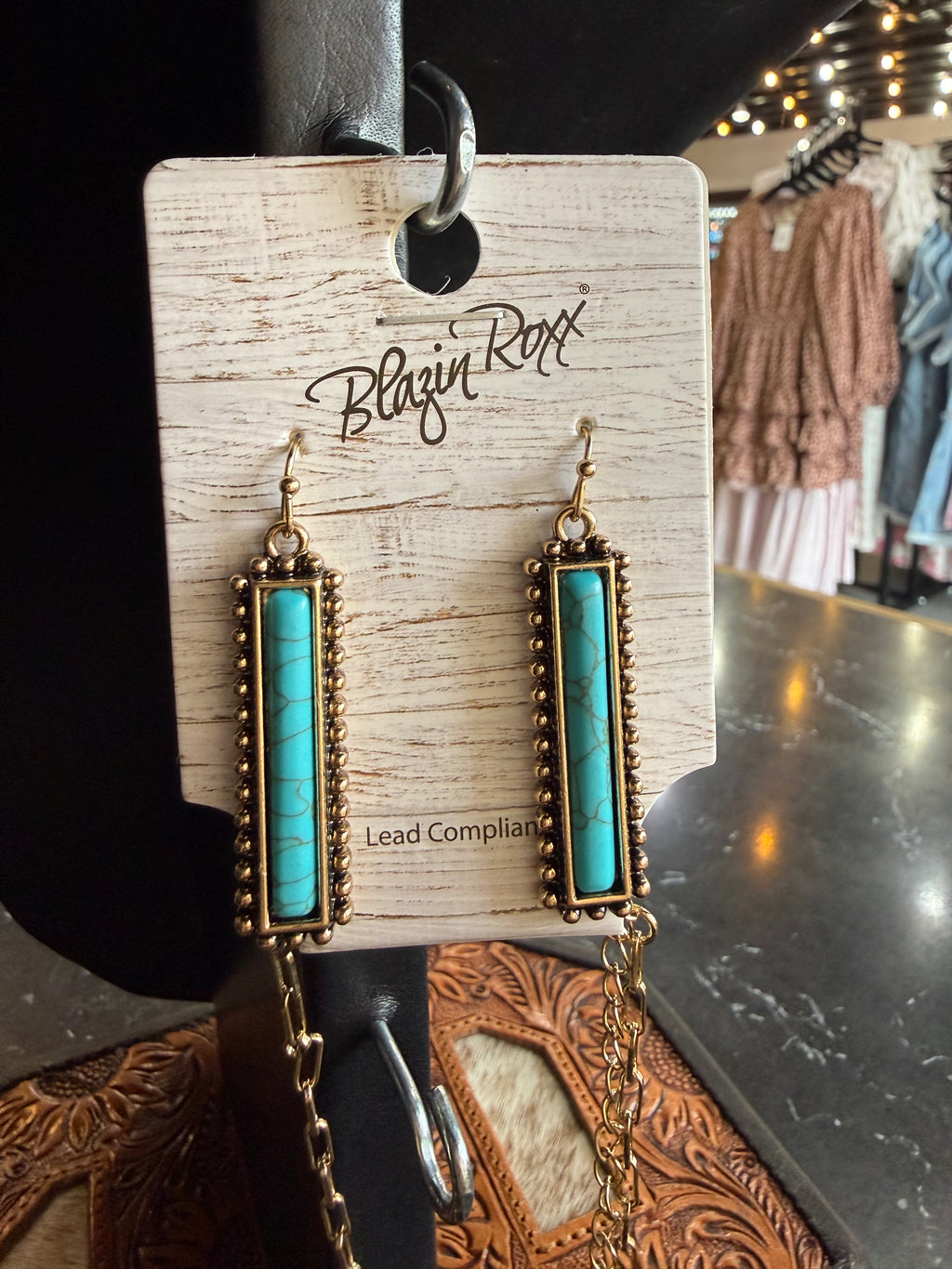 Gold and turquoise bar set