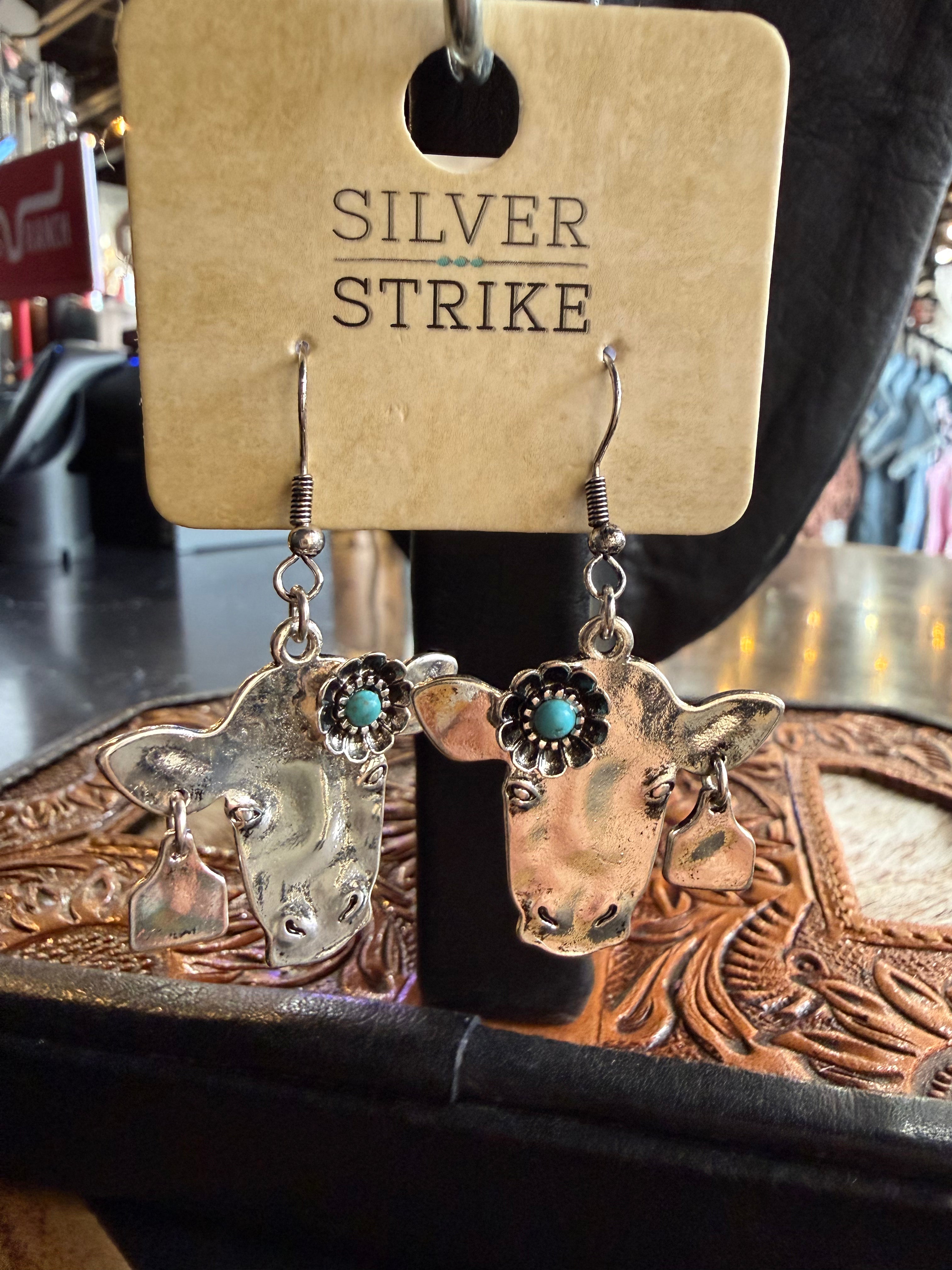 Cow head earrings