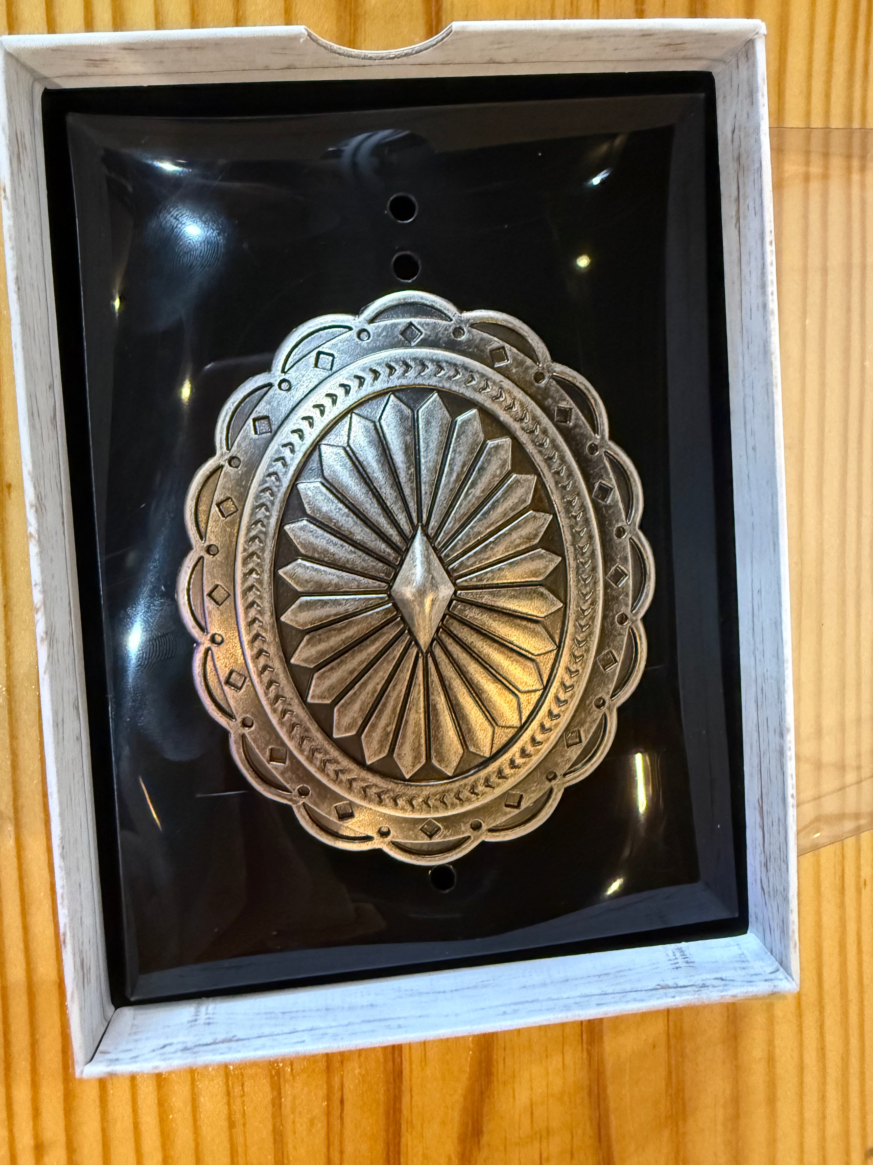 Silver Concho Belt Buckle