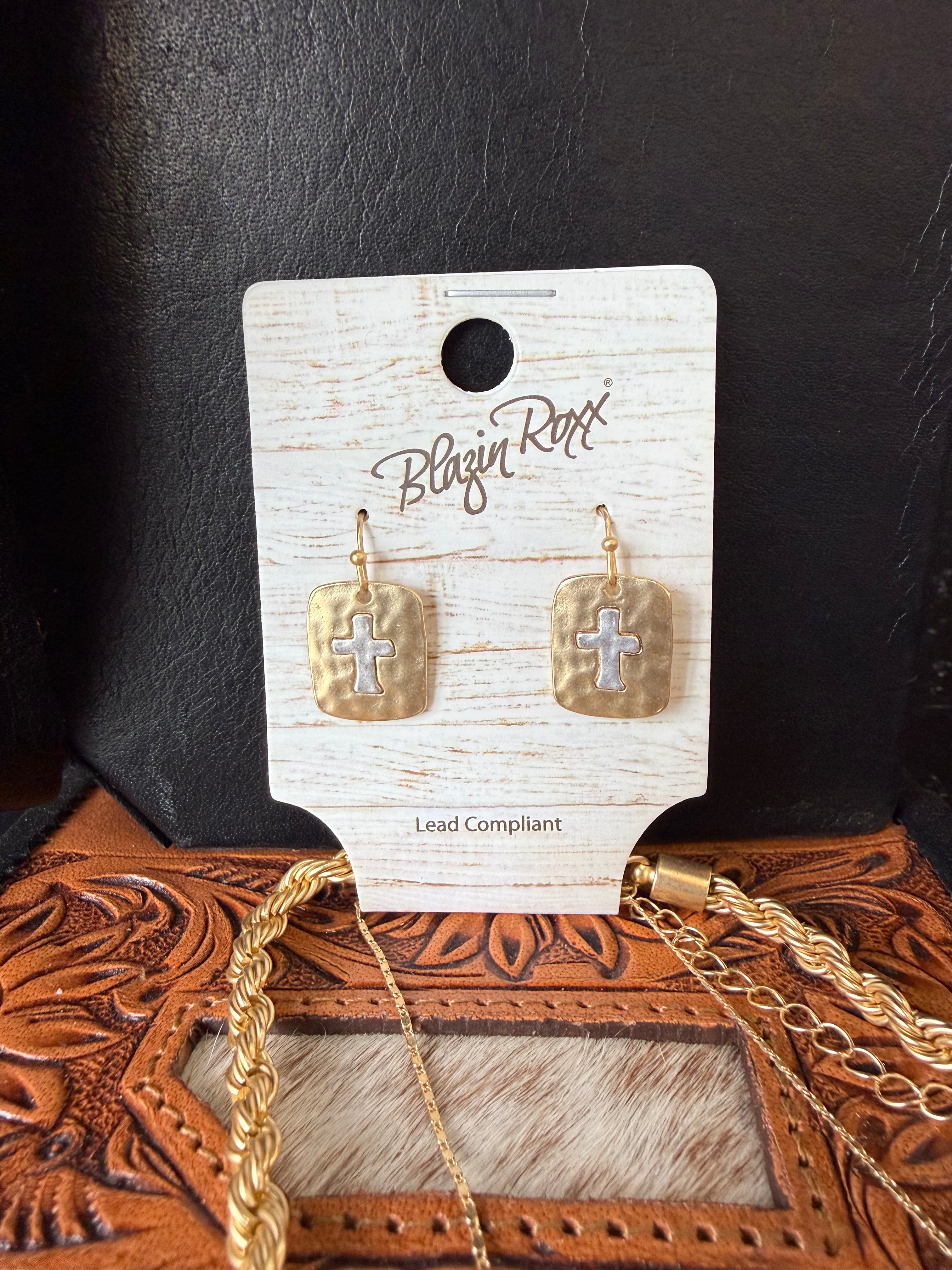 2 Layer Gold Cross Chain Necklace