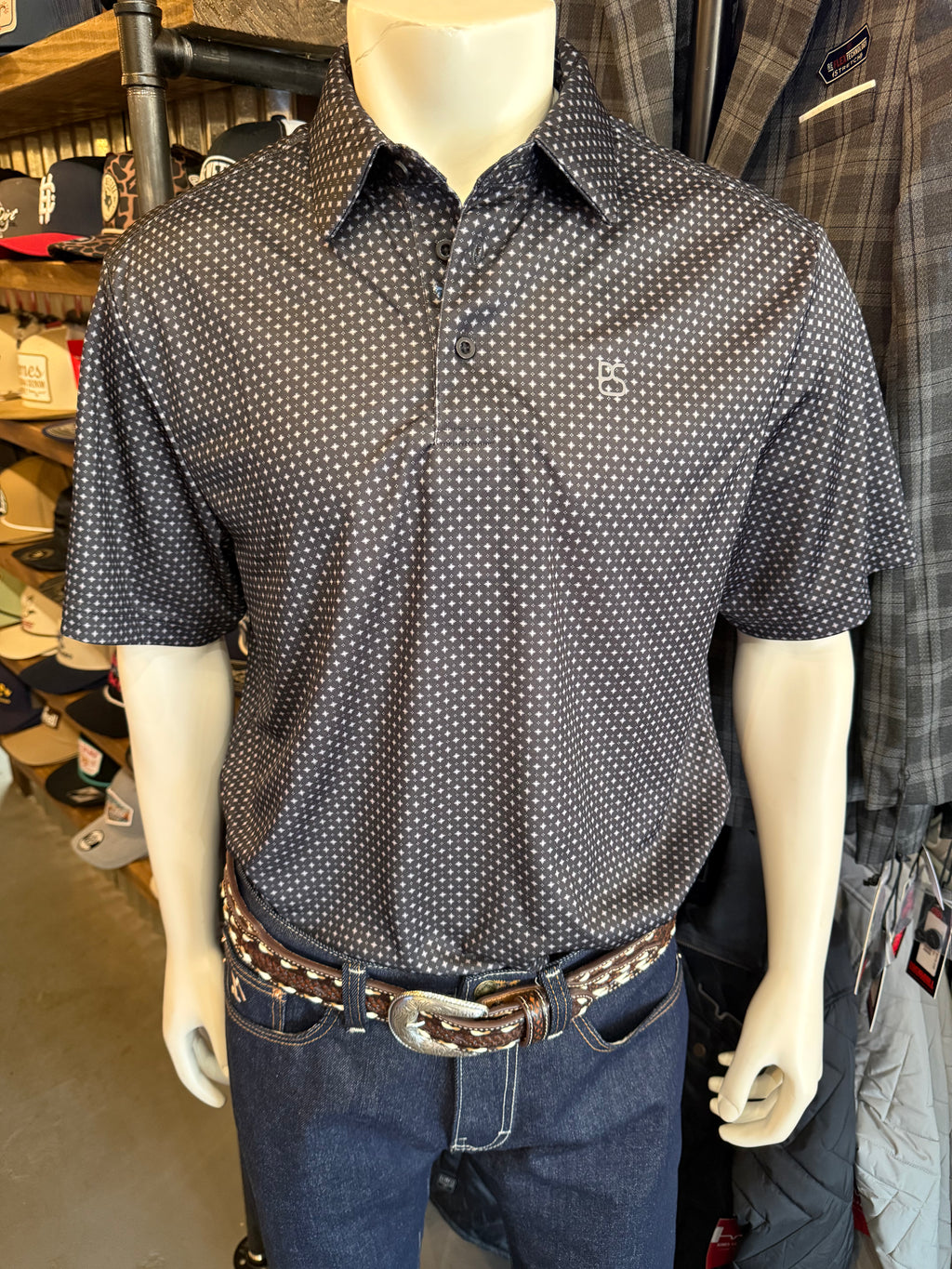 Black Printed Rock & Roll Polo