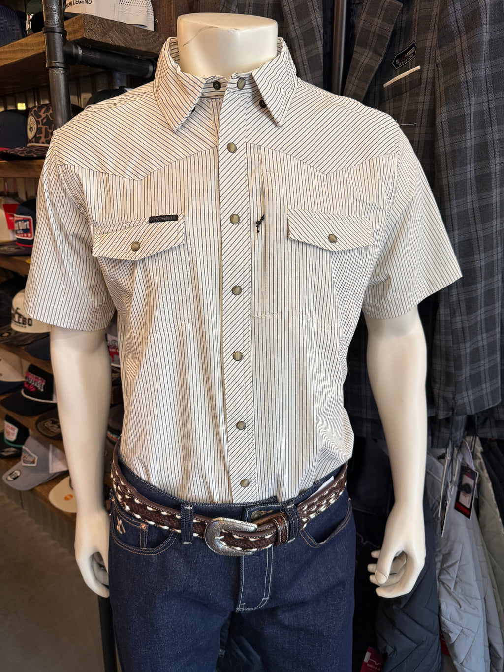 Rock & Roll TEK Stripe Pearl Snap