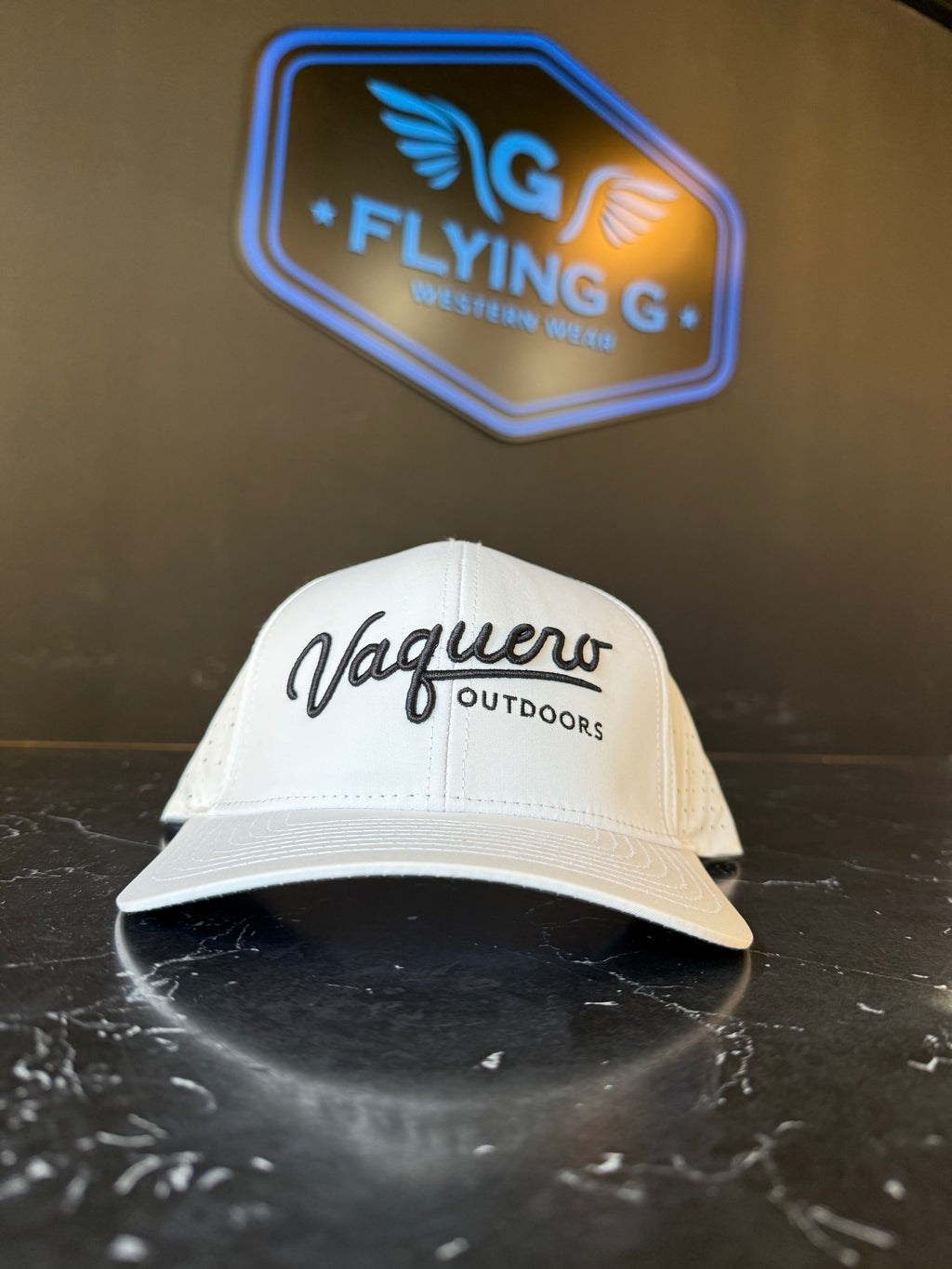 White Vaquero Performance Cap