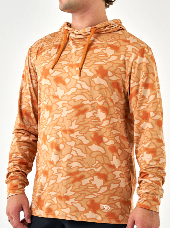 BURLEBO orange camo performance hoodie