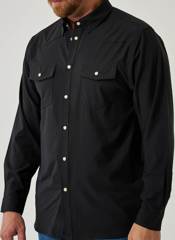 BURLEBO black long sleeve western shirt