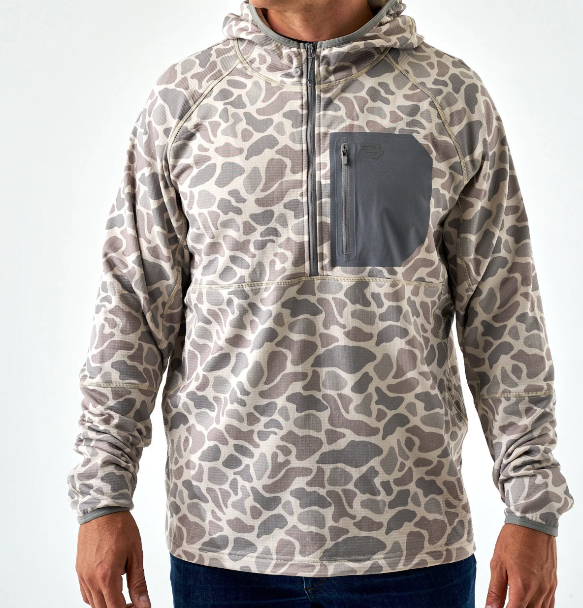 BURLEBO camo quarter zip