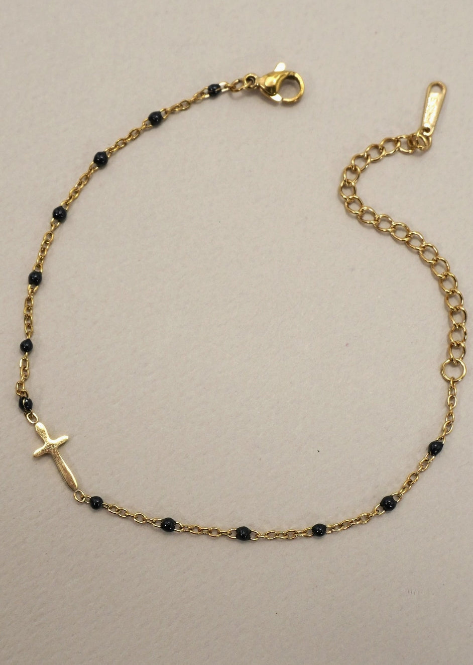 Black cross bracelet