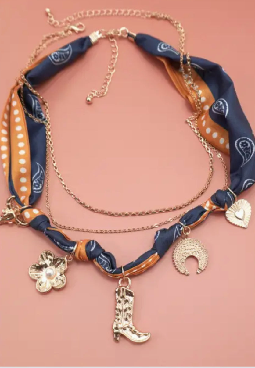 Scarf charm necklace