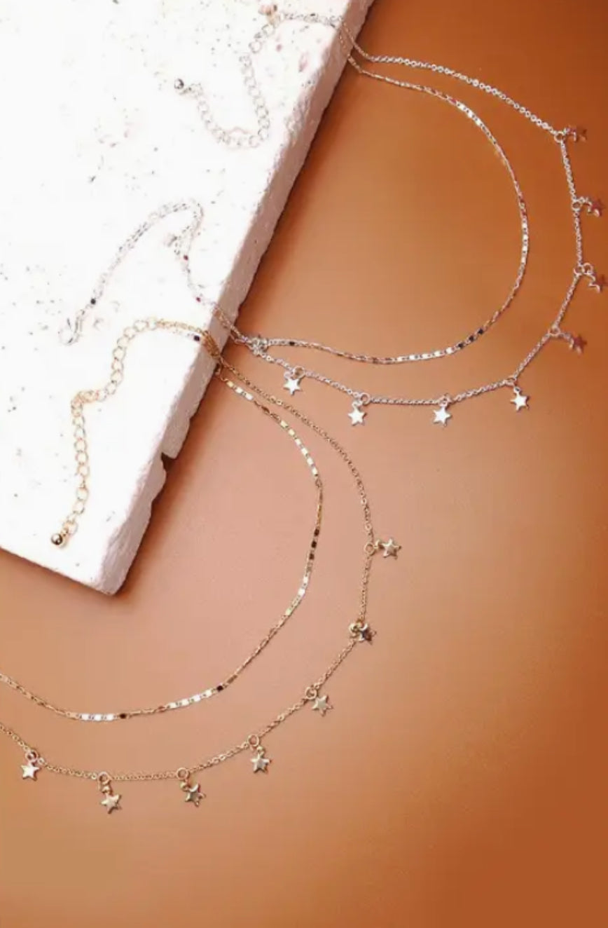 Layered star necklace