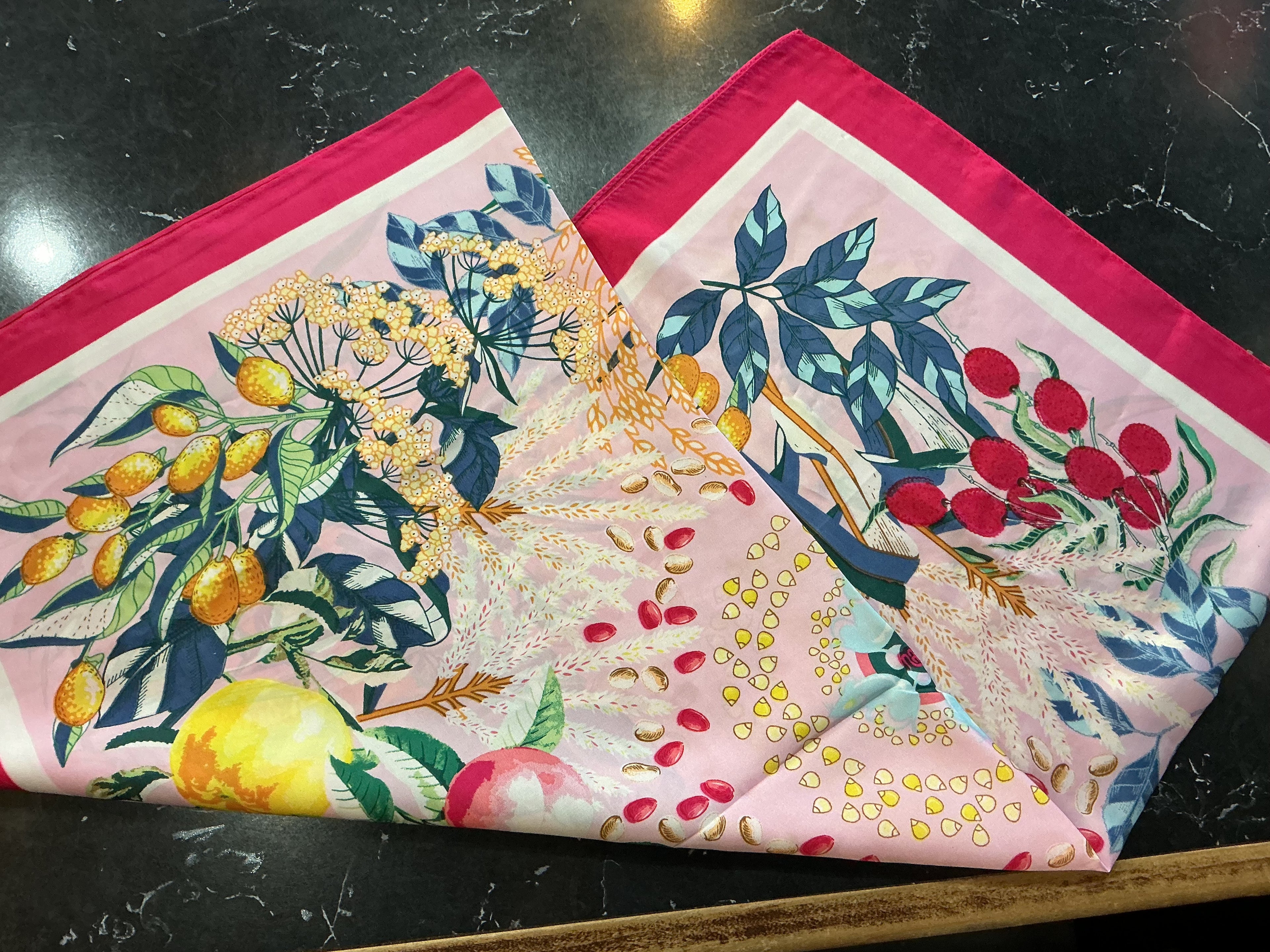 Pink lemon print wild rag