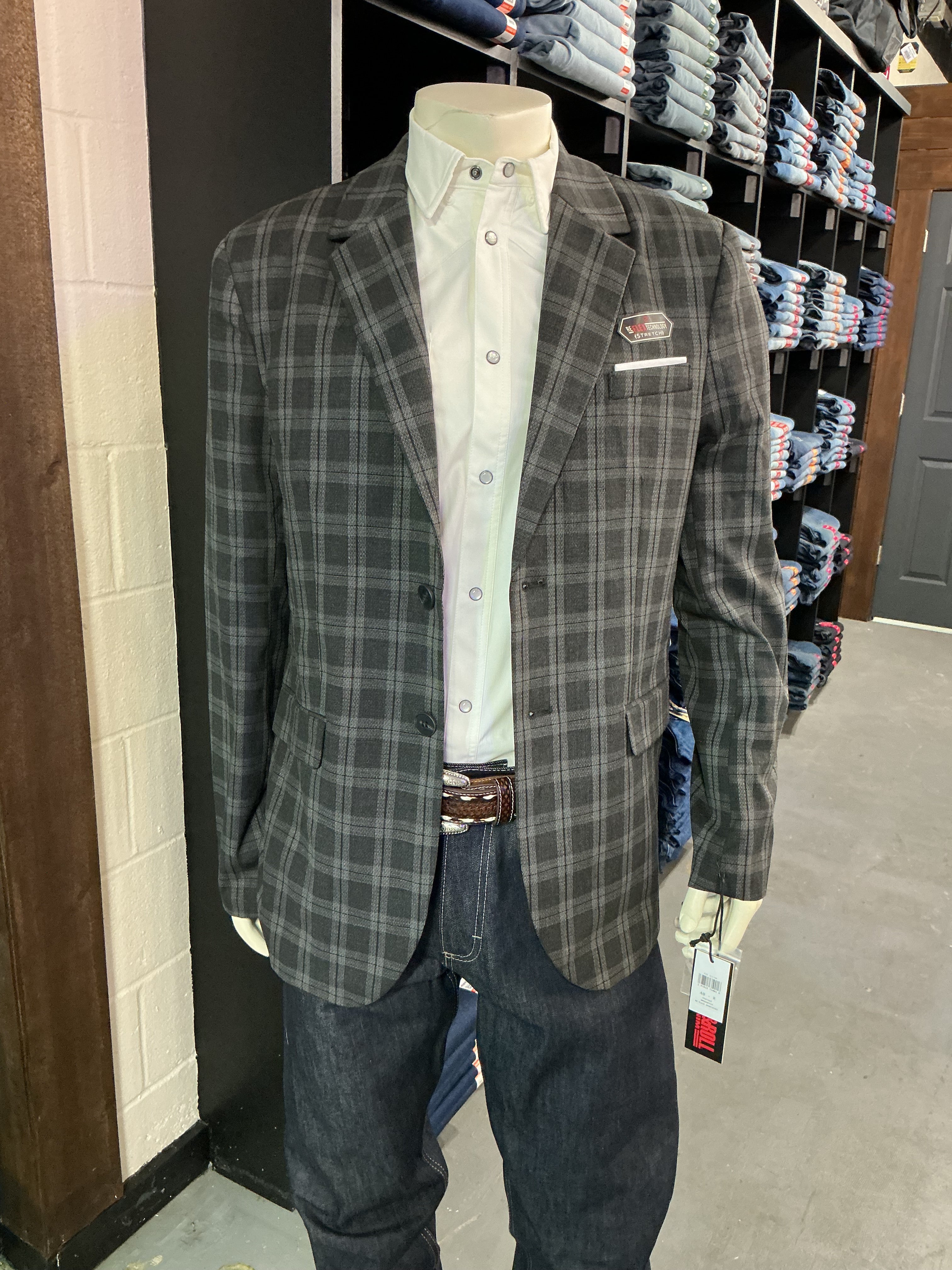 Charcoal plaid sports coat