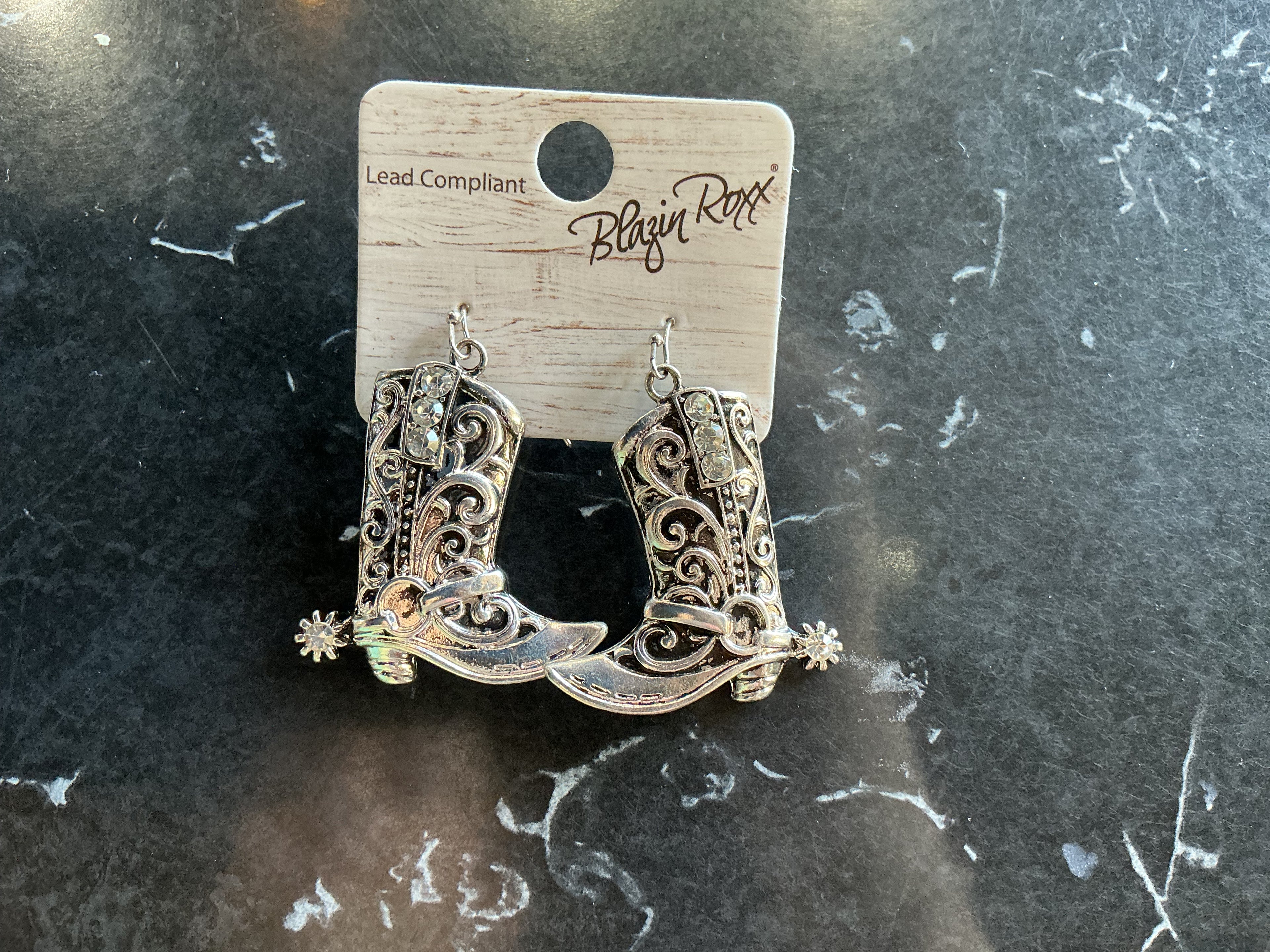 Sparkly boot earrings