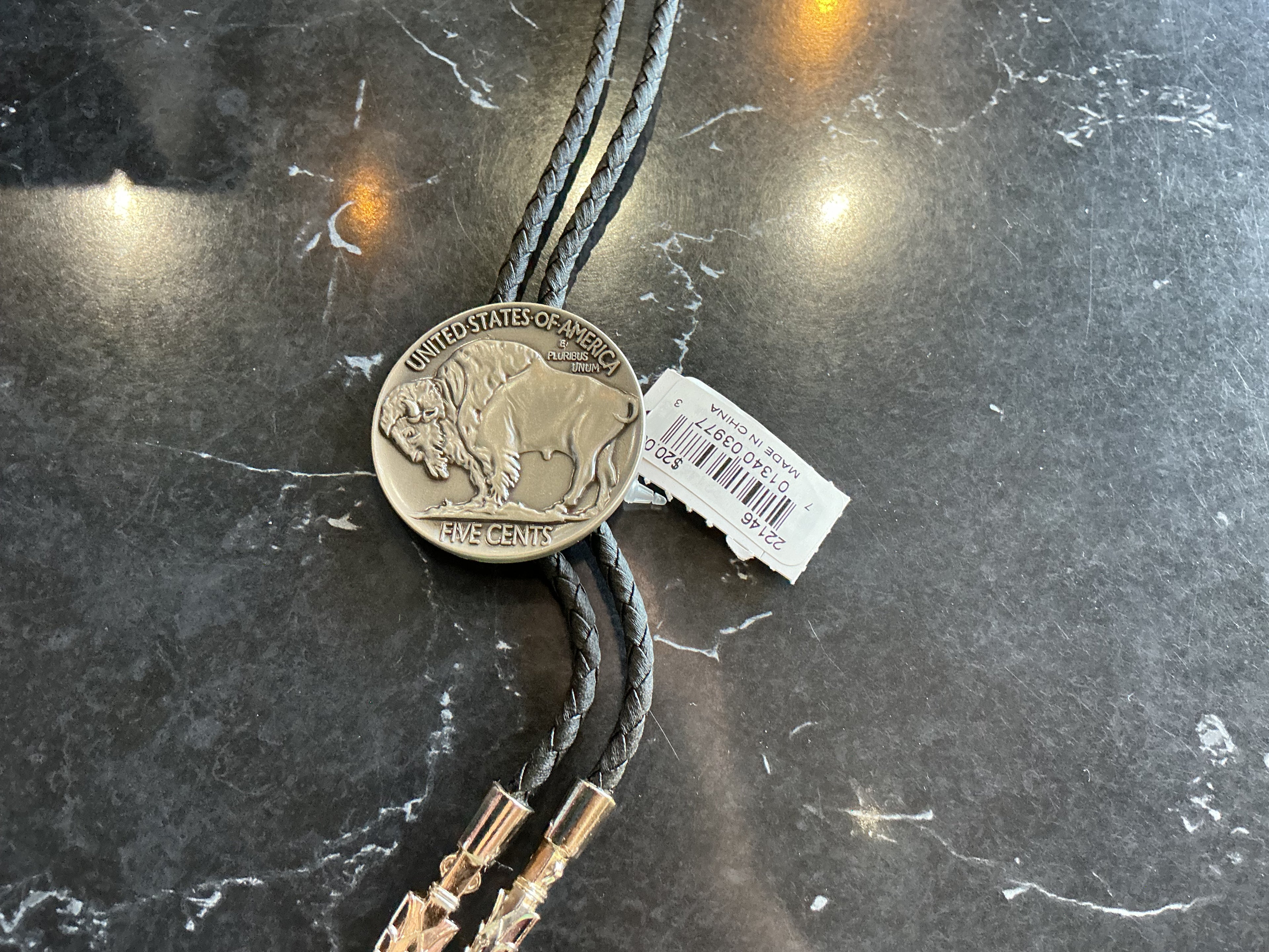 Buffalo nickel bolo