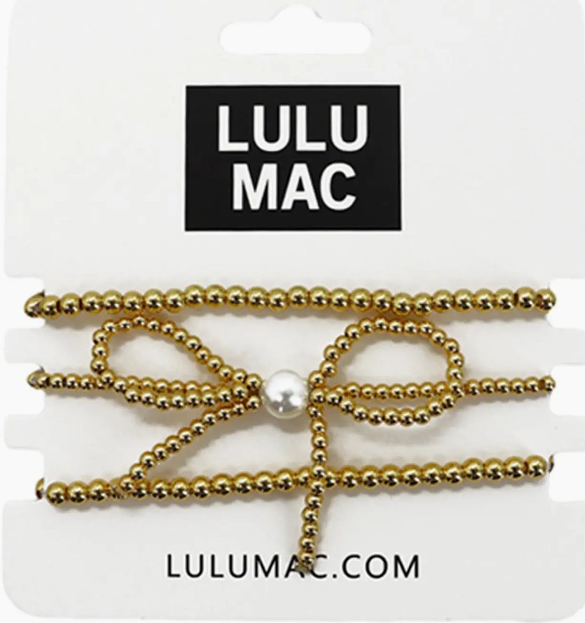 Gold bow bracelet set