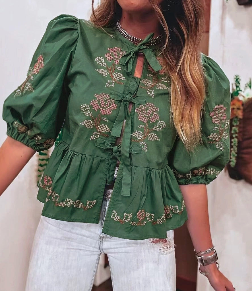 Green bow top