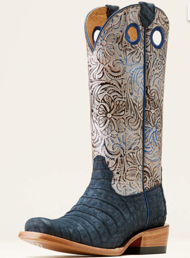 Ariat blue suede caiman boots