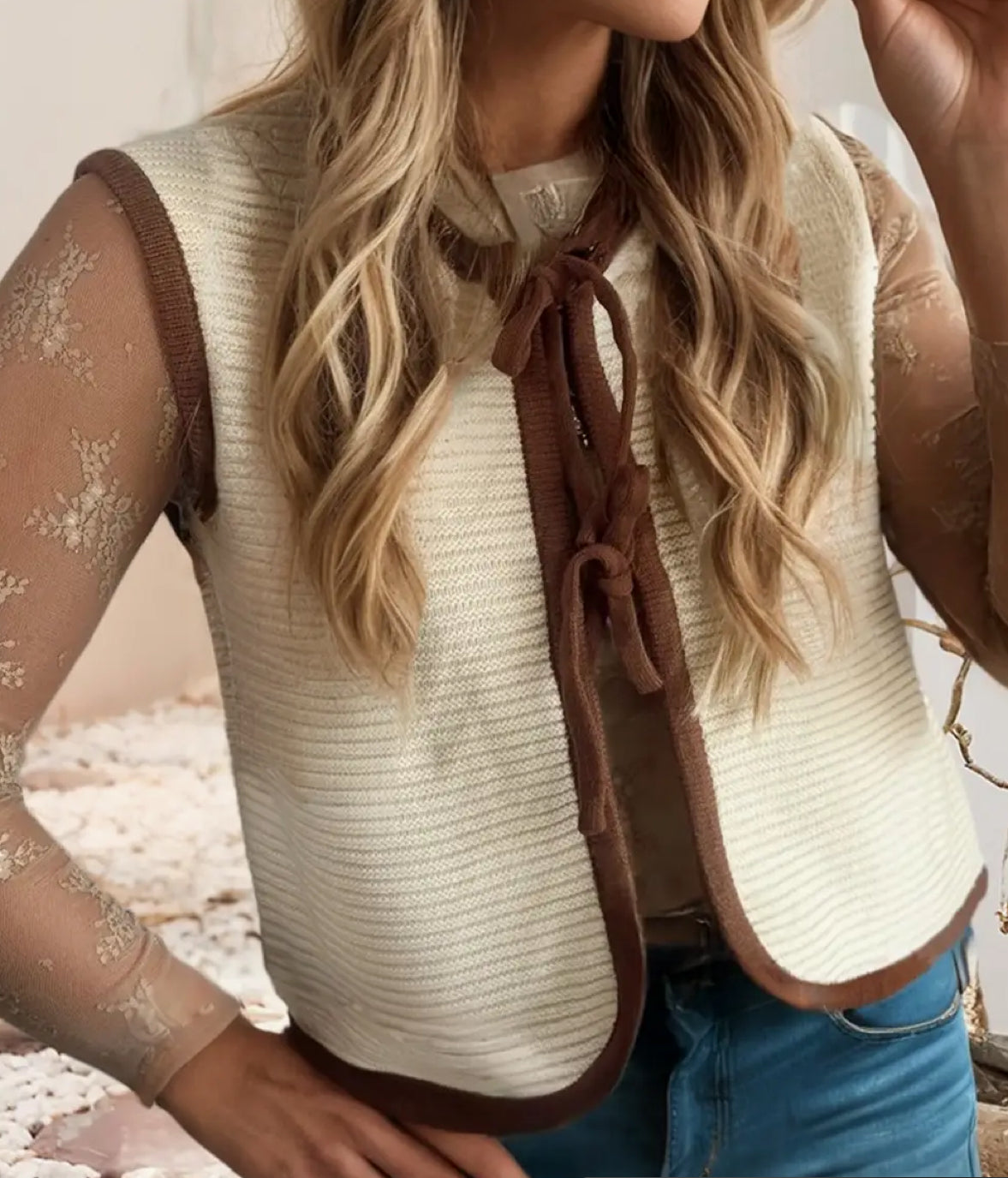 Tie sweater top