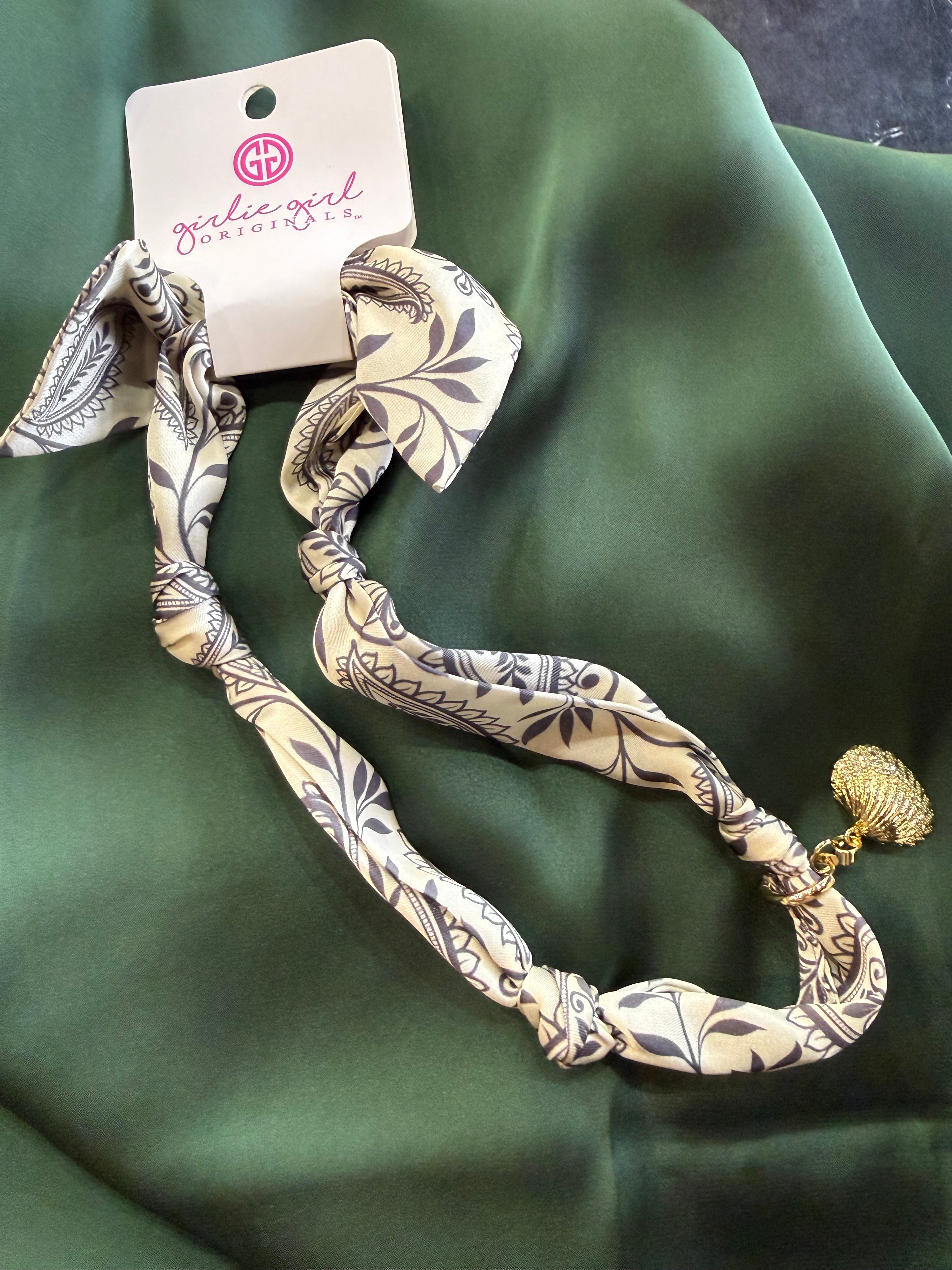 Cream scarf necklace